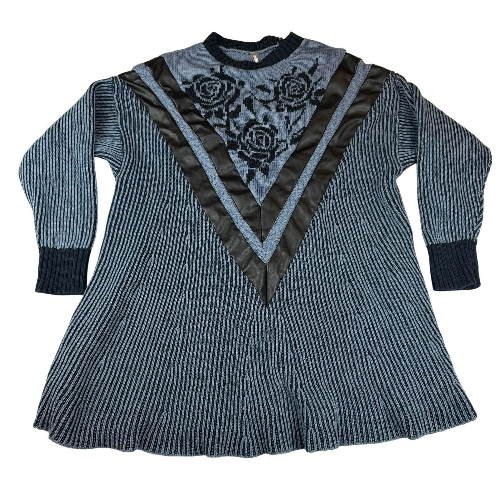 Free People Free People Florence Sweater Mini Dress Blue - Small Size S / US 4 / IT 40 - 1 Thumbnail