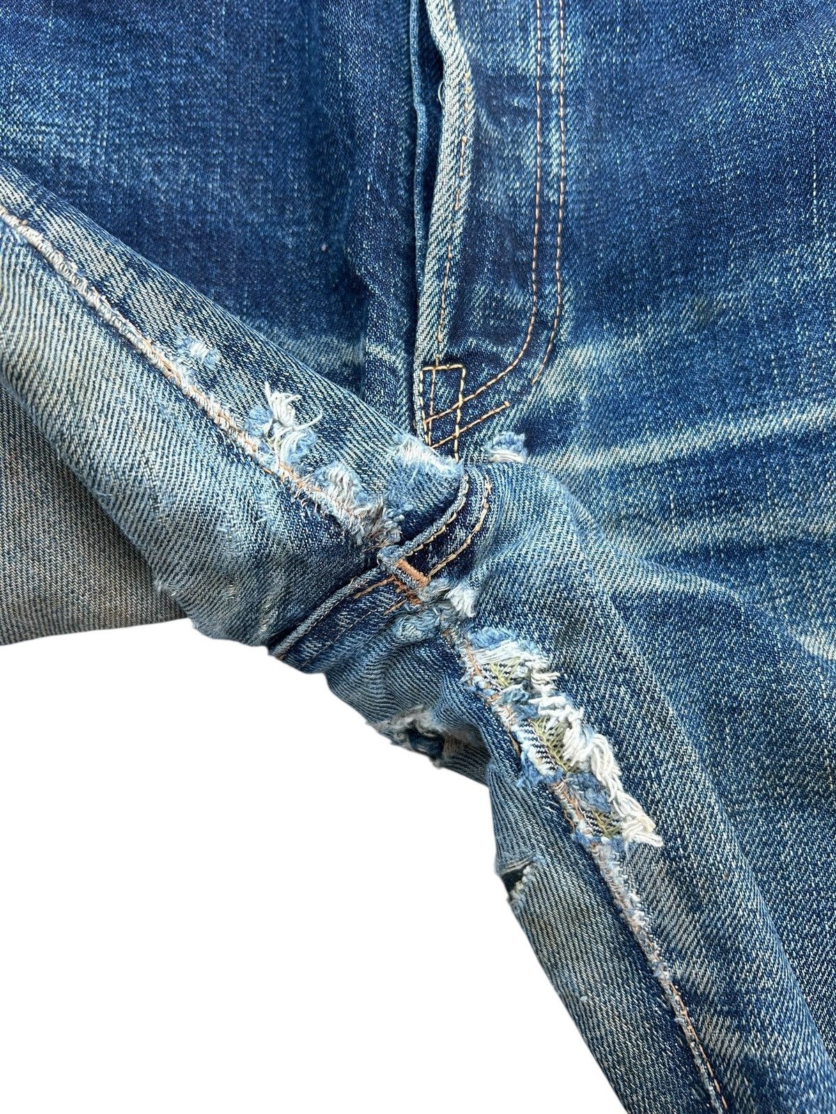 FOB Factory × Japanese Brand × Kapital Vintage Fob Factory Selvedge Distressed Japanese Denim Jeans Size US 30 / EU 46 - 12 Thumbnail