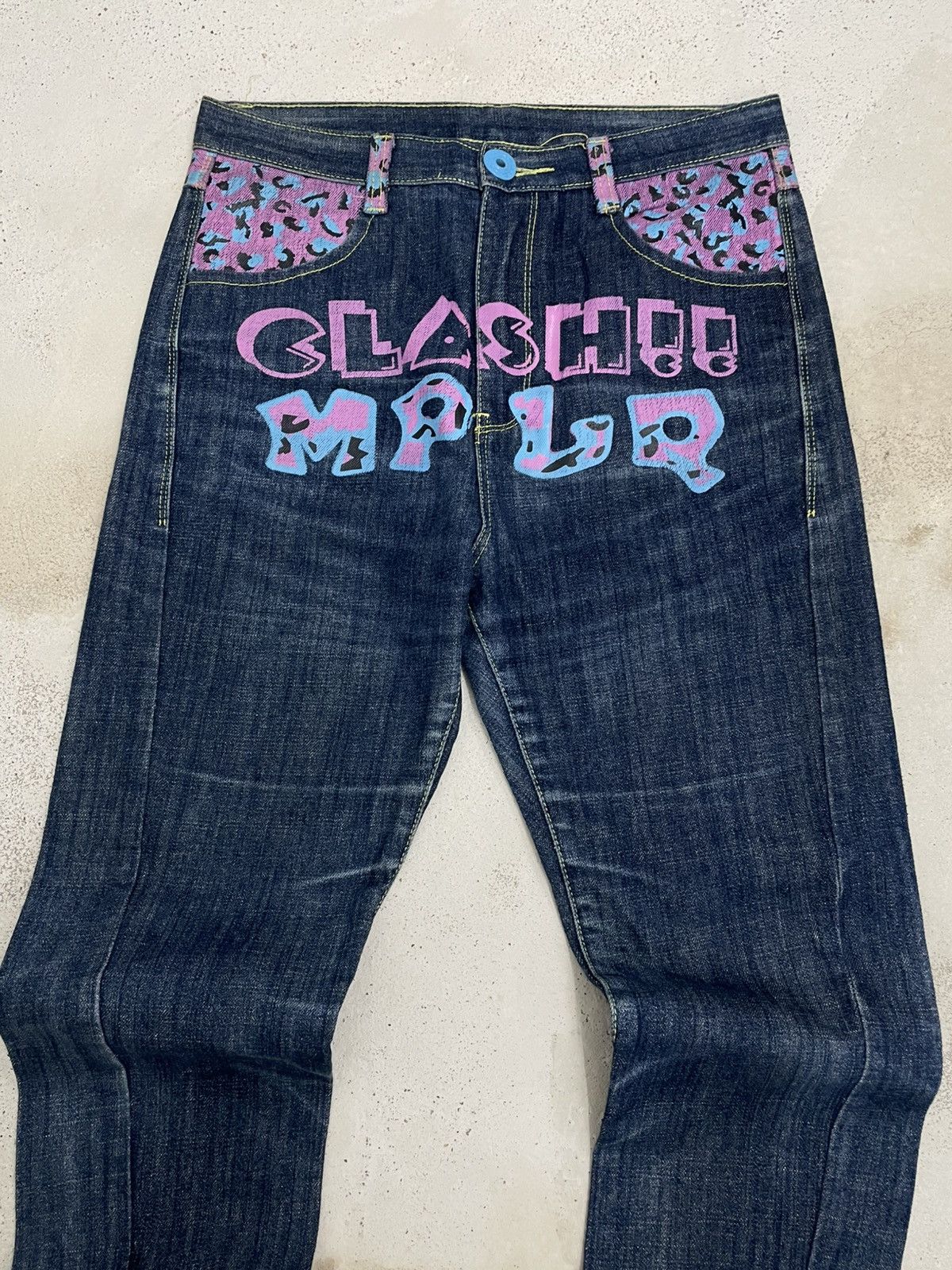 Japanese Brand Vintage Japan Designer 90’S MPLQ Streetwear ‘Clash’ Denim Size US 31 - 3 Thumbnail