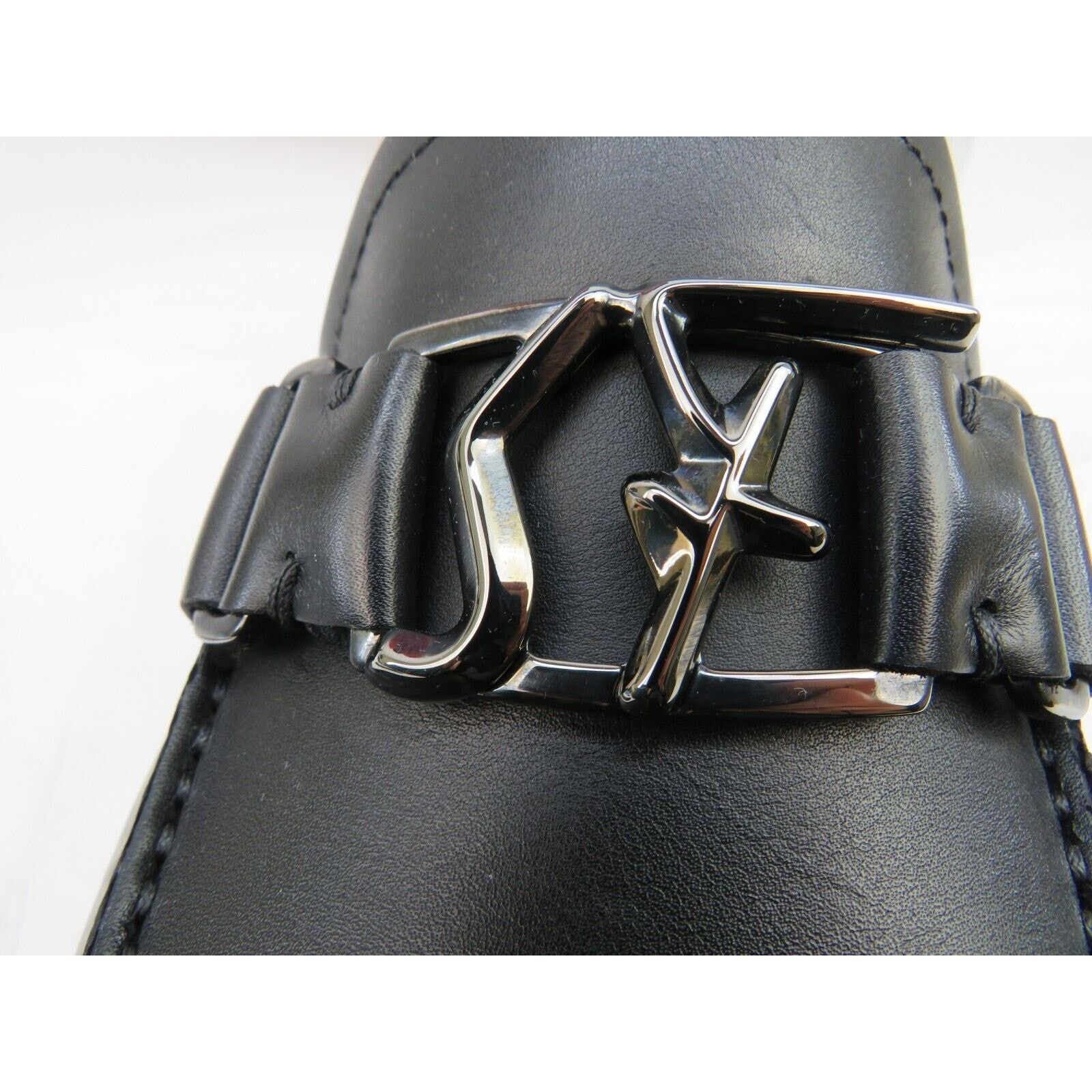 Salvatore Ferragamo FERRAGAMO PETER BLACK LEATHER LOGO DRIVING LOAFERS 8.5 EE Size US 9.5 / EU 42-43 - 2 Thumbnail