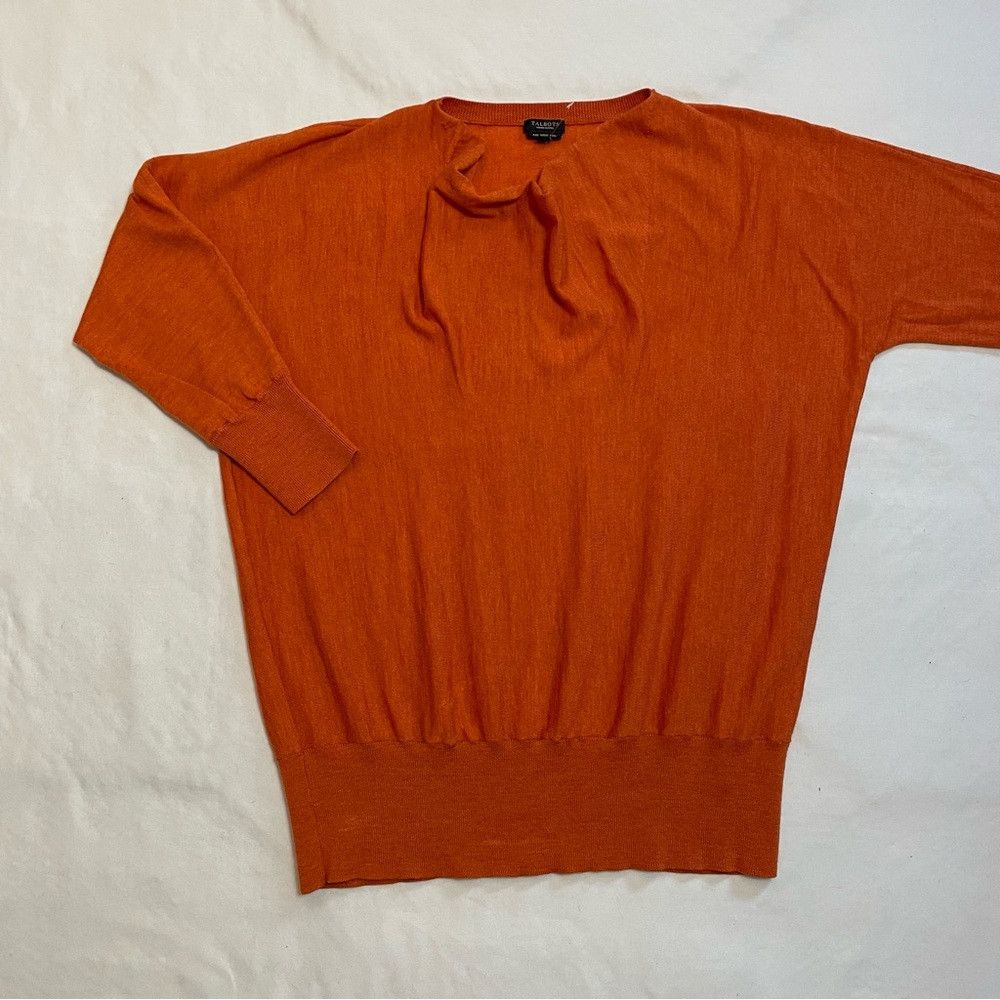 Talbots New Talbots Merino Wool Orange Cowl Neck Sweater Size 2X Pe Size XXL / US 16-18 / IT 52-54 - 8 Thumbnail