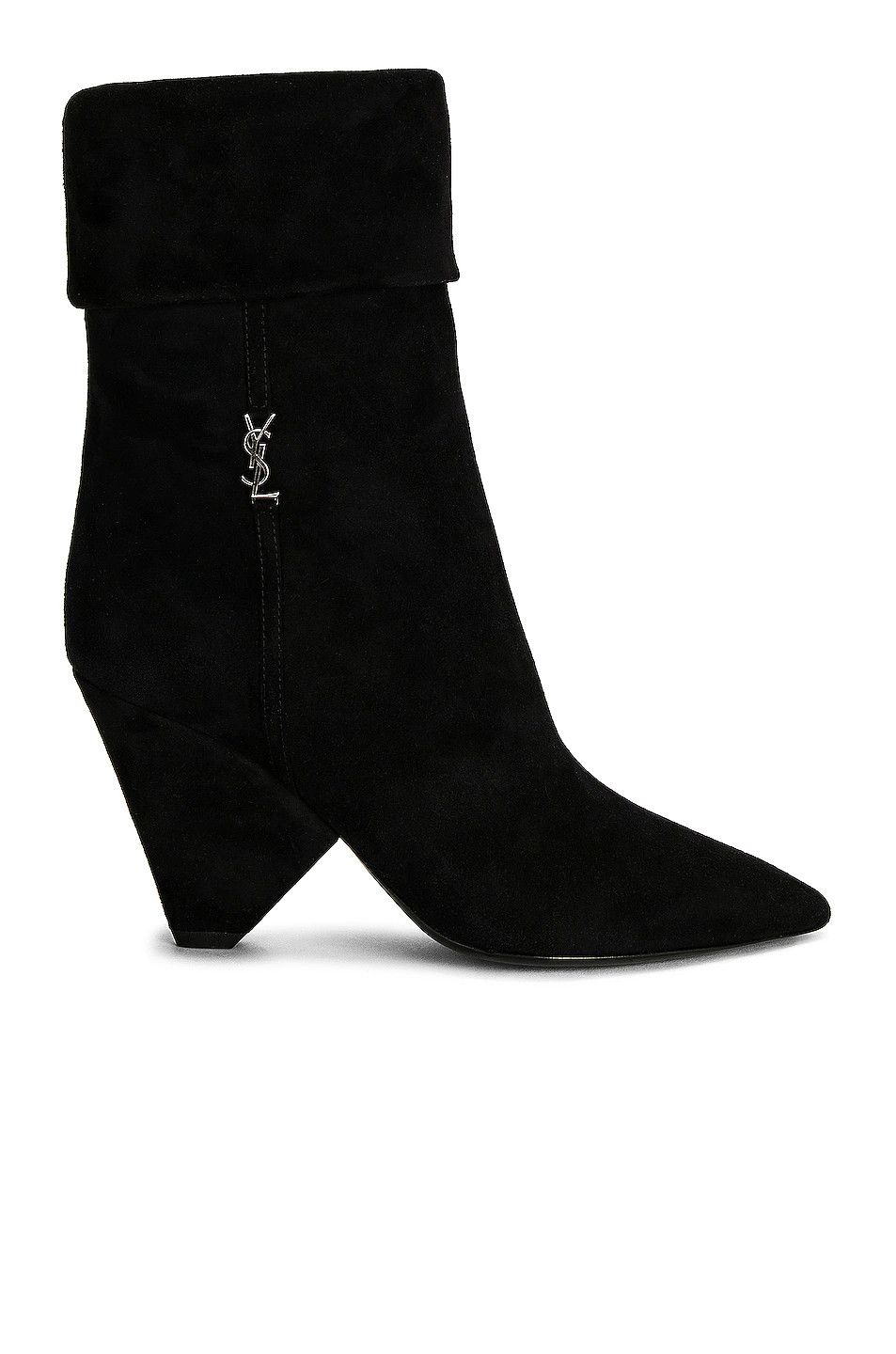 Saint Laurent Paris o1bcso1str1224 Niki Booties In Suede in Black Size US 6 / IT 36 - 1 Thumbnail