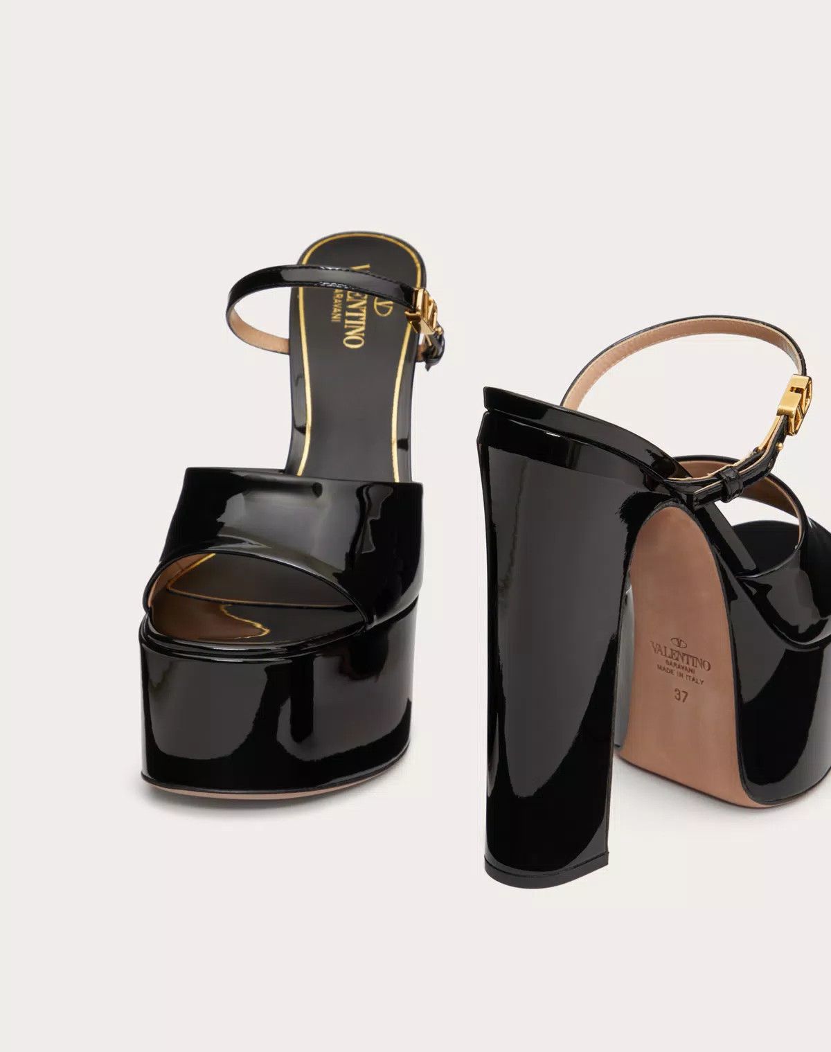 Valentino o1s1wg110426 Tan-Go Platform Leather Slide 155mm Sandals Size US 10.5 / IT 40.5 - 5 Thumbnail
