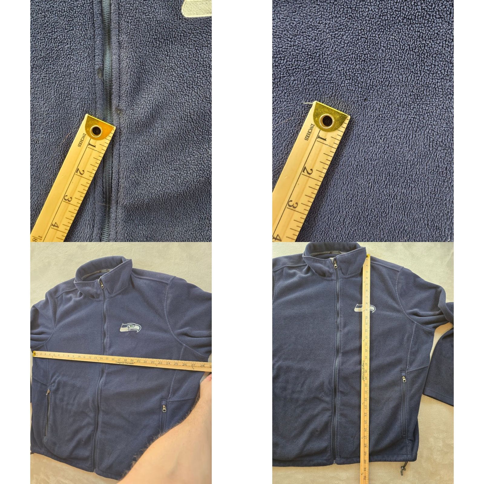 NFL Seattle Seahawks NFL Mens Jacket XXL Blue Fleece Pockets Zip Wind-Resistant Casual 2XL Included Size US XXL / EU 58 / 5 - 8 Thumbnail