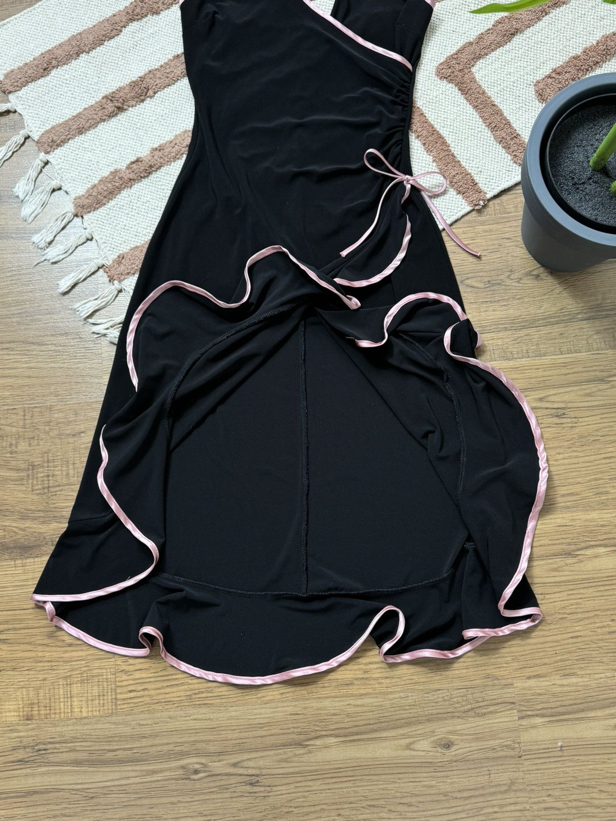 Vintage DRAPERY CHANEL STYLE PLEATED CUTE BOW DRESS Size M / US 6-8 / IT 42-44 - 5 Thumbnail