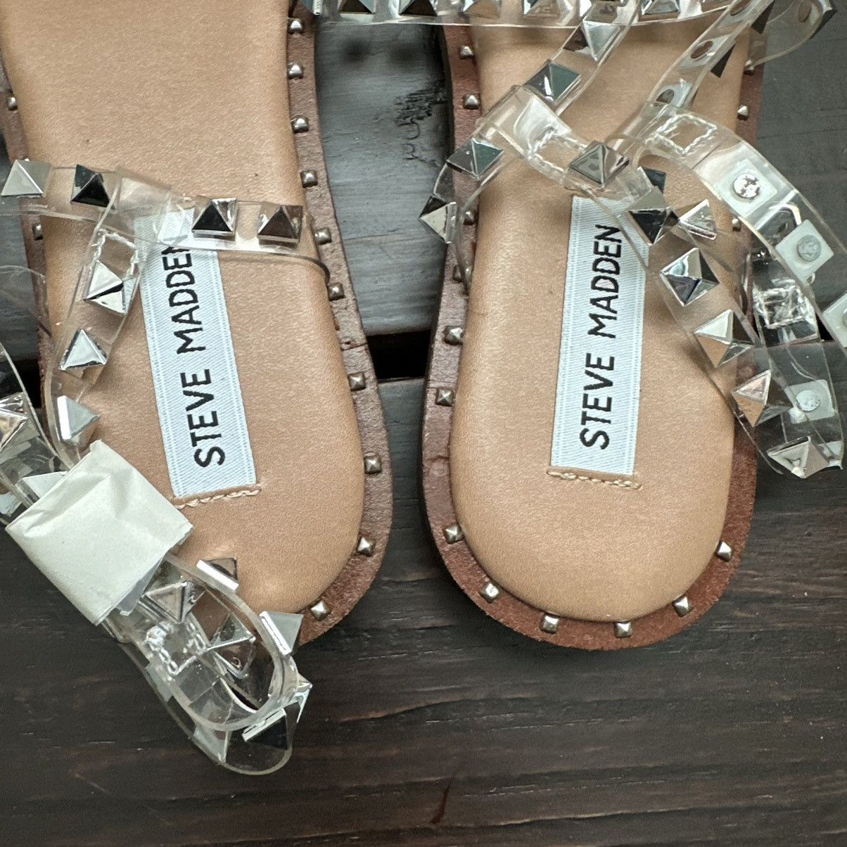 Steve Madden Steve Madden Travel Sandal Sz 7.5 NEW Stud Clear Ankle Strap Size US 7.5 / IT 37.5 - 3 Thumbnail