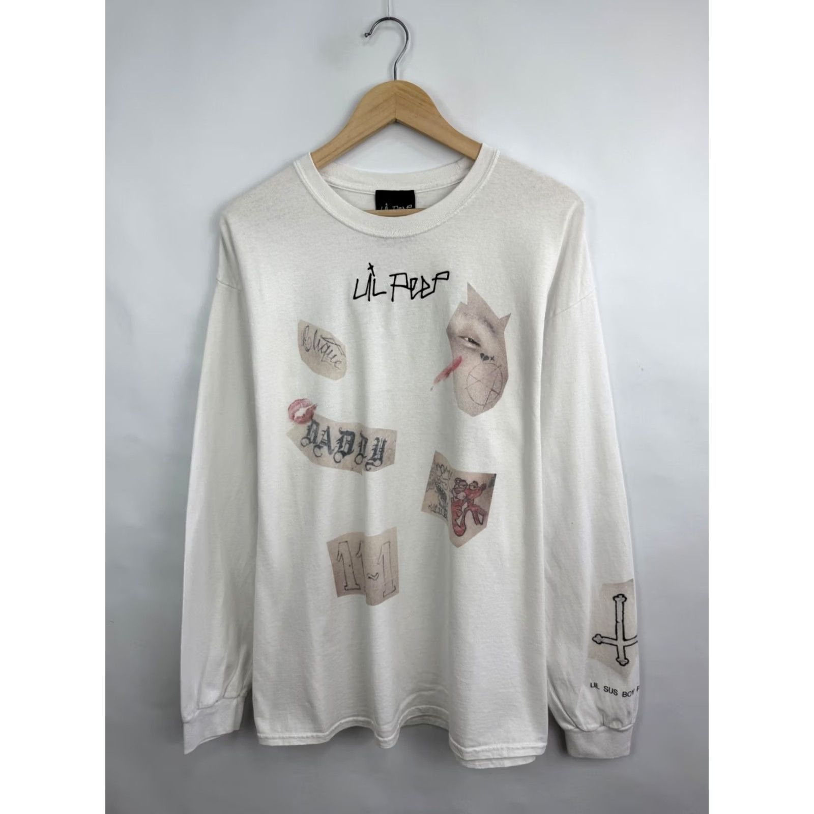 Vintage Lil Peep Y2K Long Sleeve Shirt White L Retro Hype Sus Boy Rare Mens Size US L / EU 52-54 / 3 - 3 Thumbnail