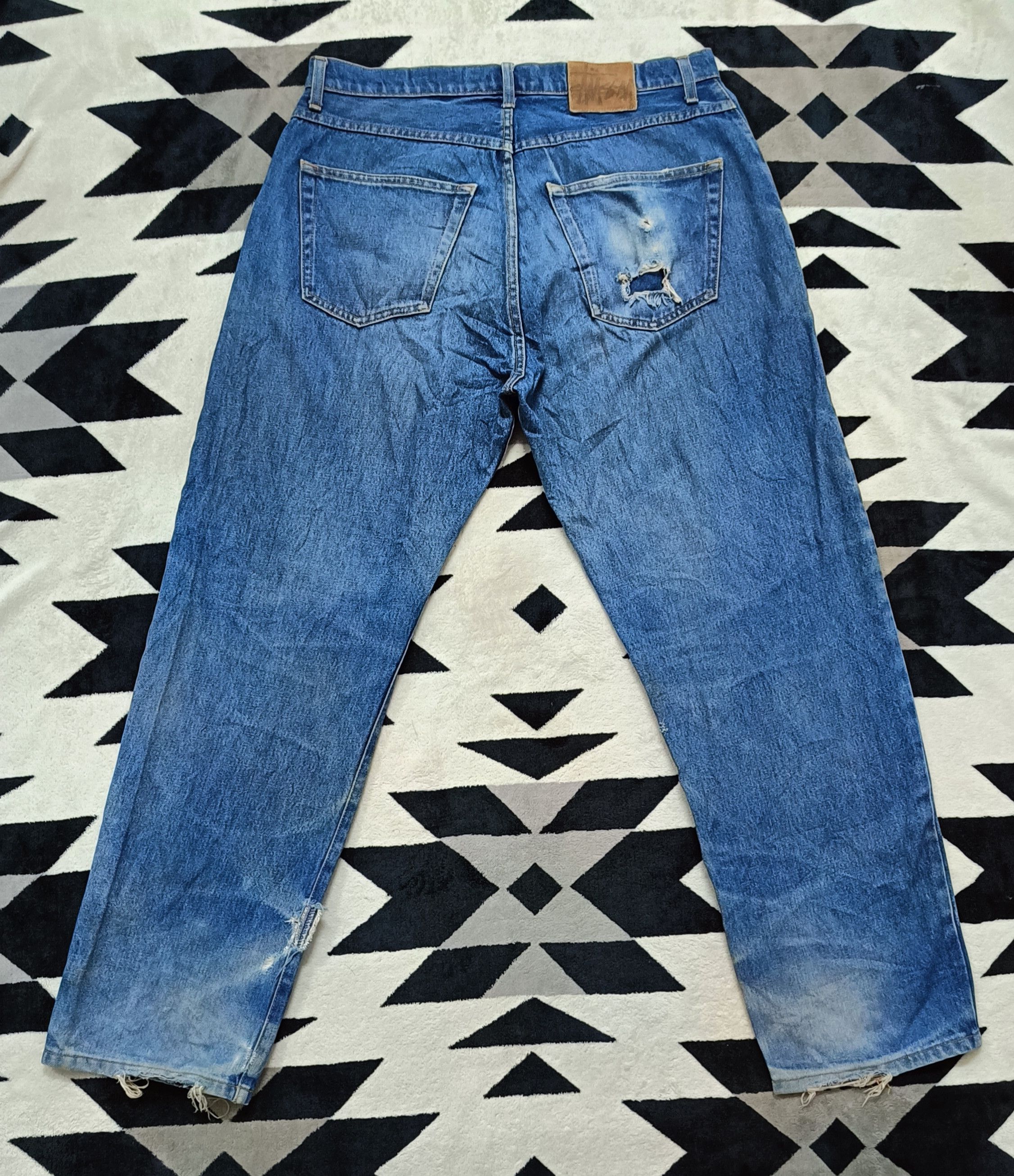 Stussy 🔥🔥 Rare Distressed Vintage 90s Stussy Jeans Size US 35 - 2 Thumbnail