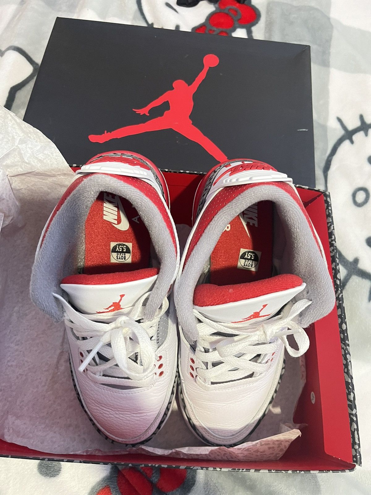 Jordan Brand × Nike Jordan 3 Retro Fire Red GS 2022 Size US 5.5 / EU 38 - 3 Thumbnail