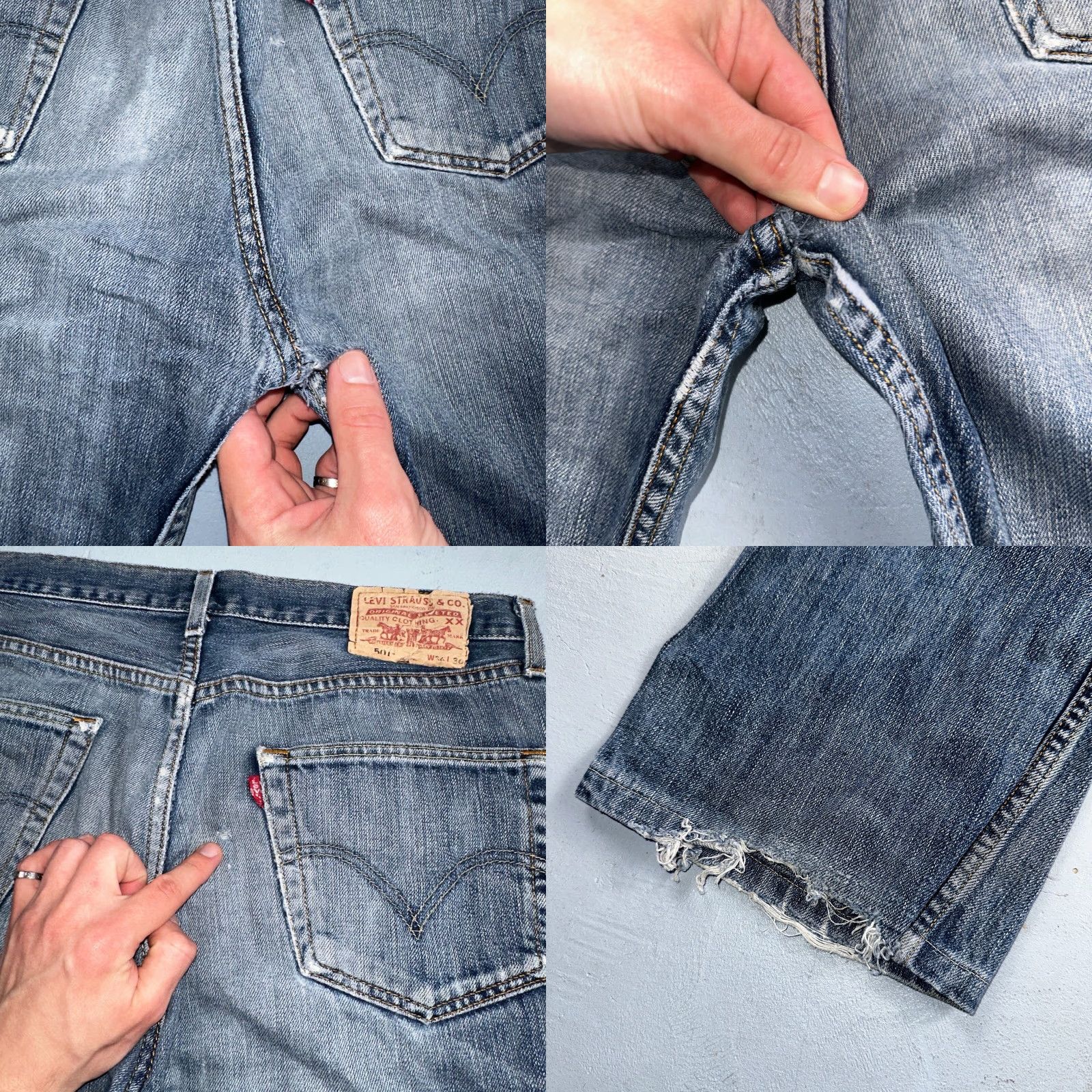 Levi's Levis 501 Vintage Y2K Straight Jeans Blue Med Wash 34x36 90s Men Regular Denim Classic Rise 30 Inseam 34 Blue Size US 34 / EU 50 - 11 Thumbnail