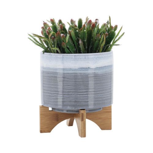 Designer × Homemade CERAMIC 8" PLANTER ON STAND, BLUE FADE Size US L / EU 52-54 / 3 - 3 Thumbnail