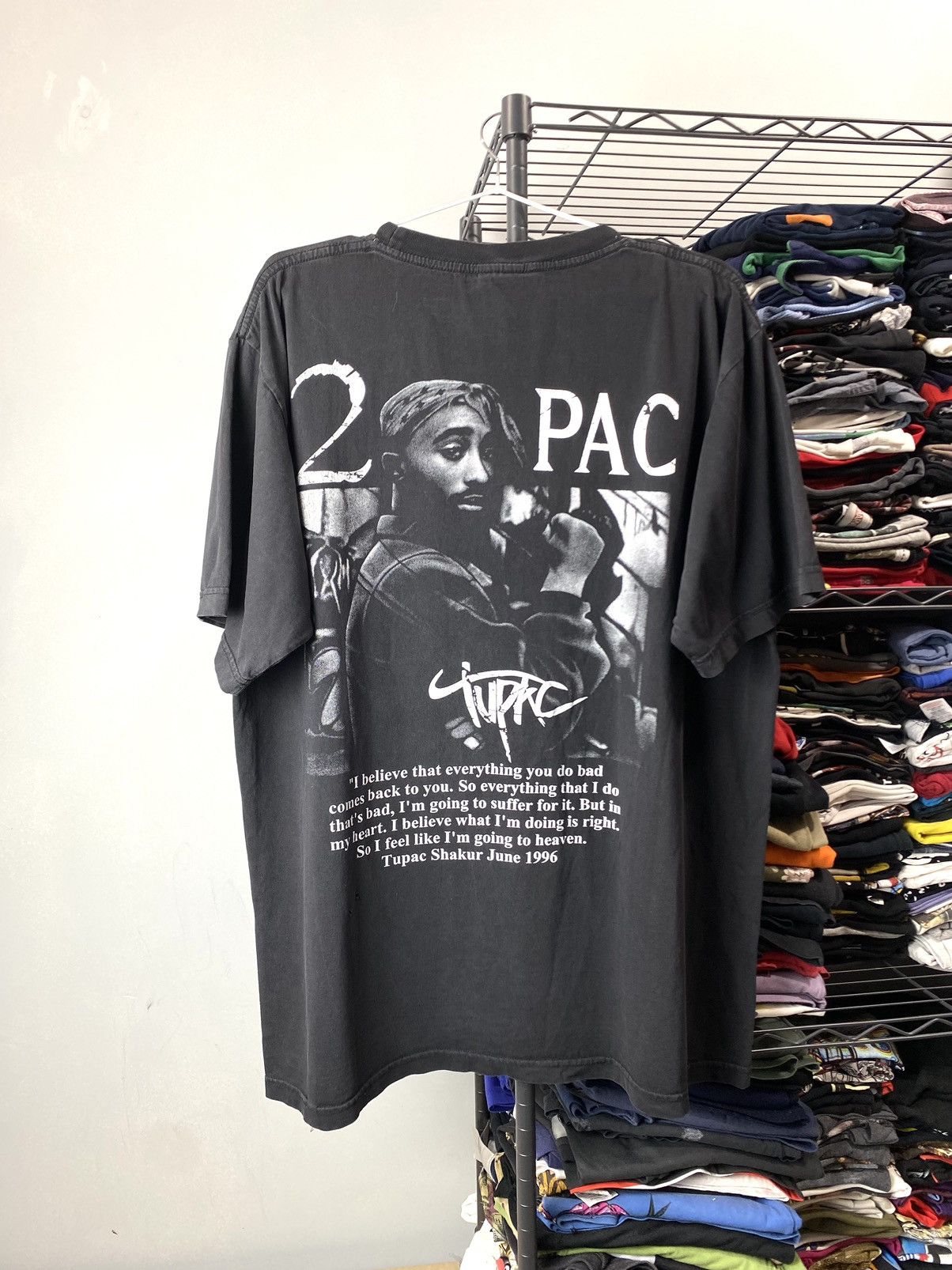 Rap Tees Rare! Vintage 2 Pac Tu Pac Rap T Shirt 50 Cent Dr Dre Wutang Size US XL / EU 56 / 4 - 2 Thumbnail