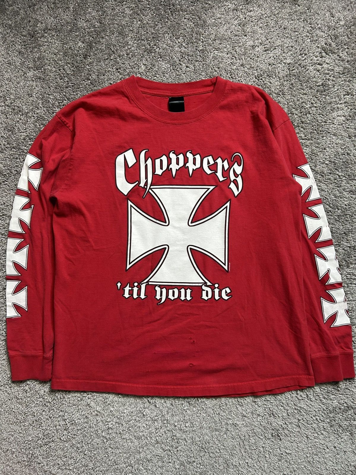 Vintage Y2K Choppers Till You Die Long Sleeve Tee Dated 2002