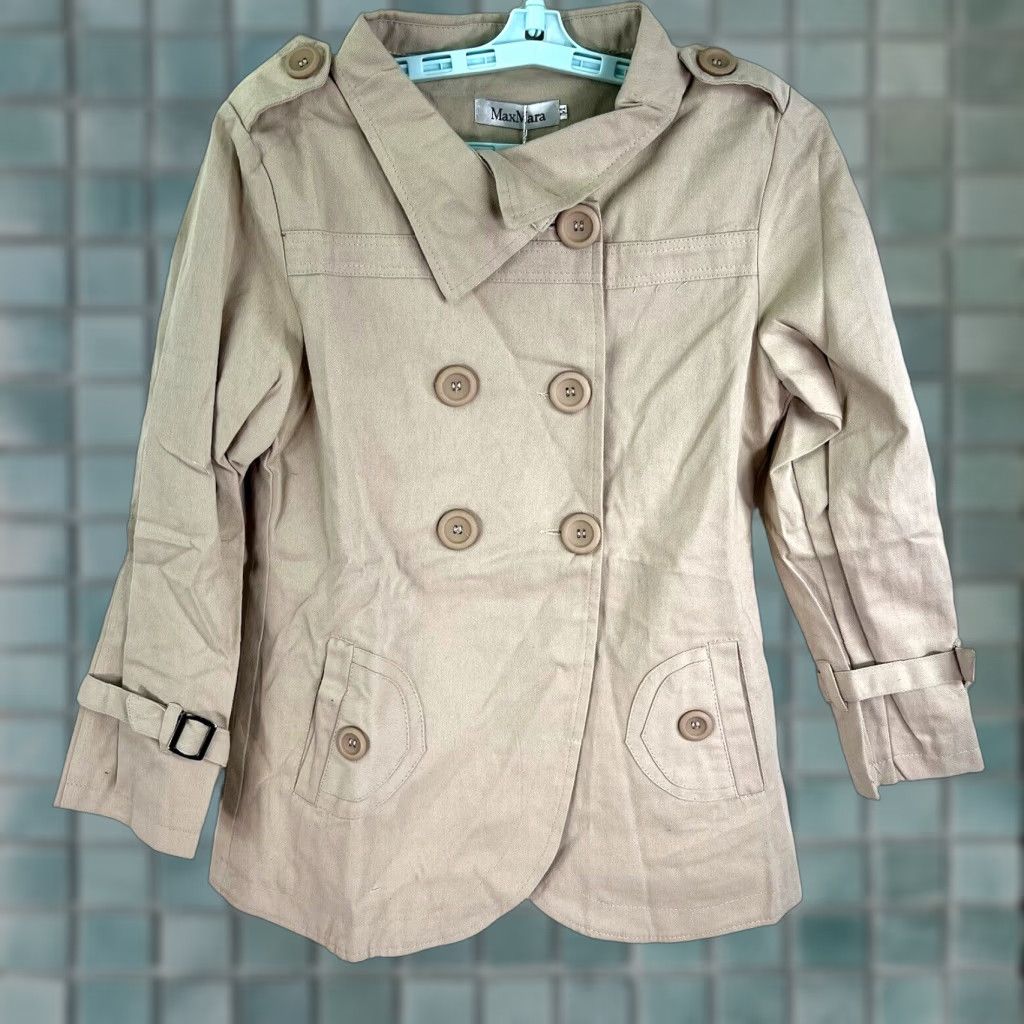 Max Mara VINTAGE Max Mara Trench Coat Womens Medium Tan Cotton Blend Classic Designer 90s Dressy Casual Size M / US 6-8 / IT 42-44 - 1 Thumbnail