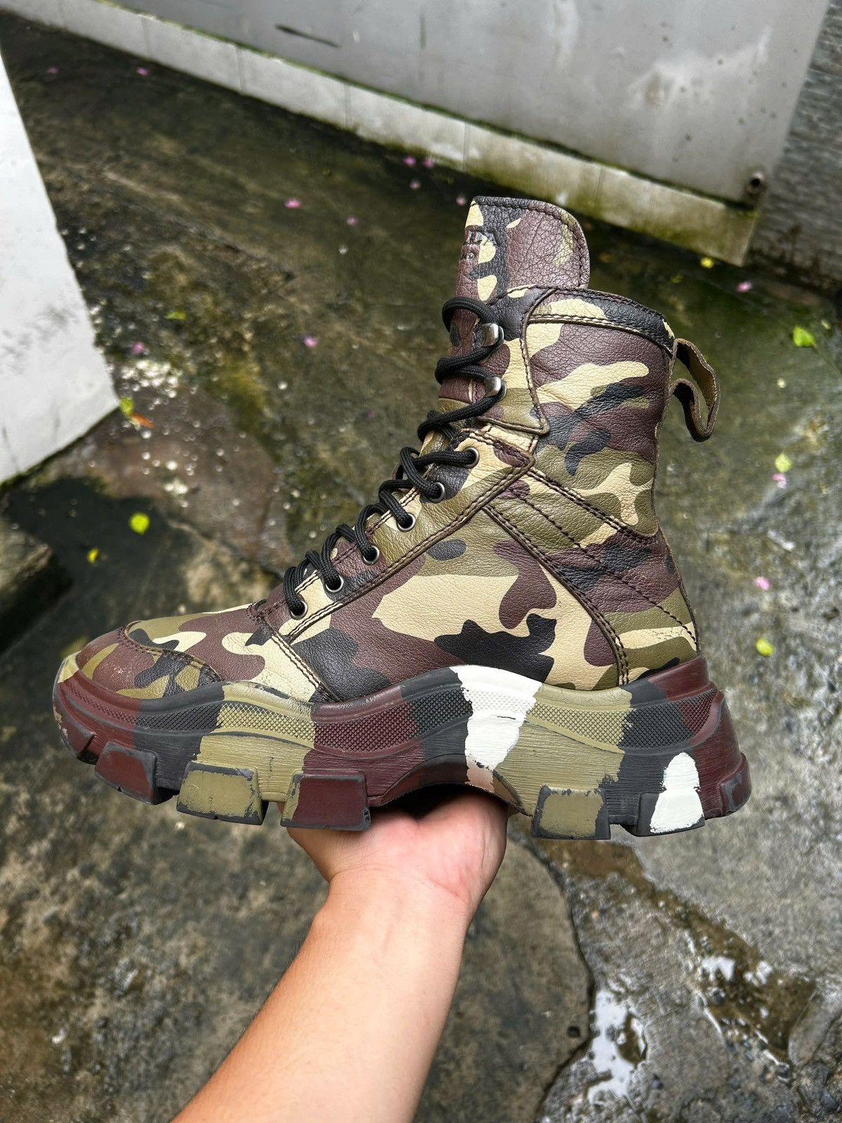 Prada Combat Boots Camo