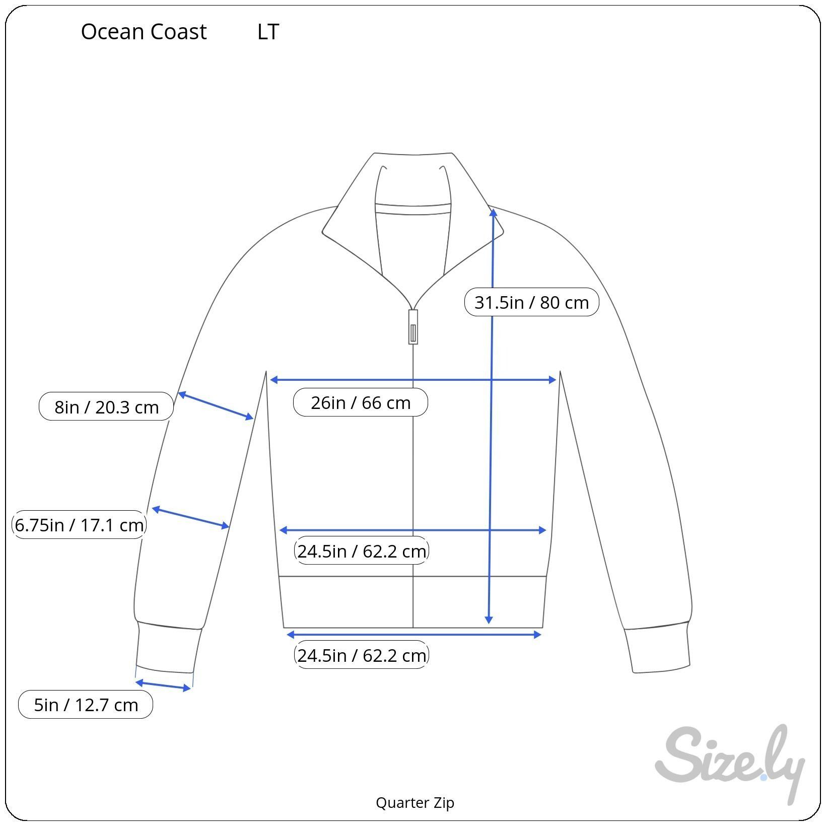 Other Ocean Coast Big & Tall Men's LT Navy Blue Quarter-Zip Pullov Size US L / EU 52-54 / 3 - 2 Thumbnail