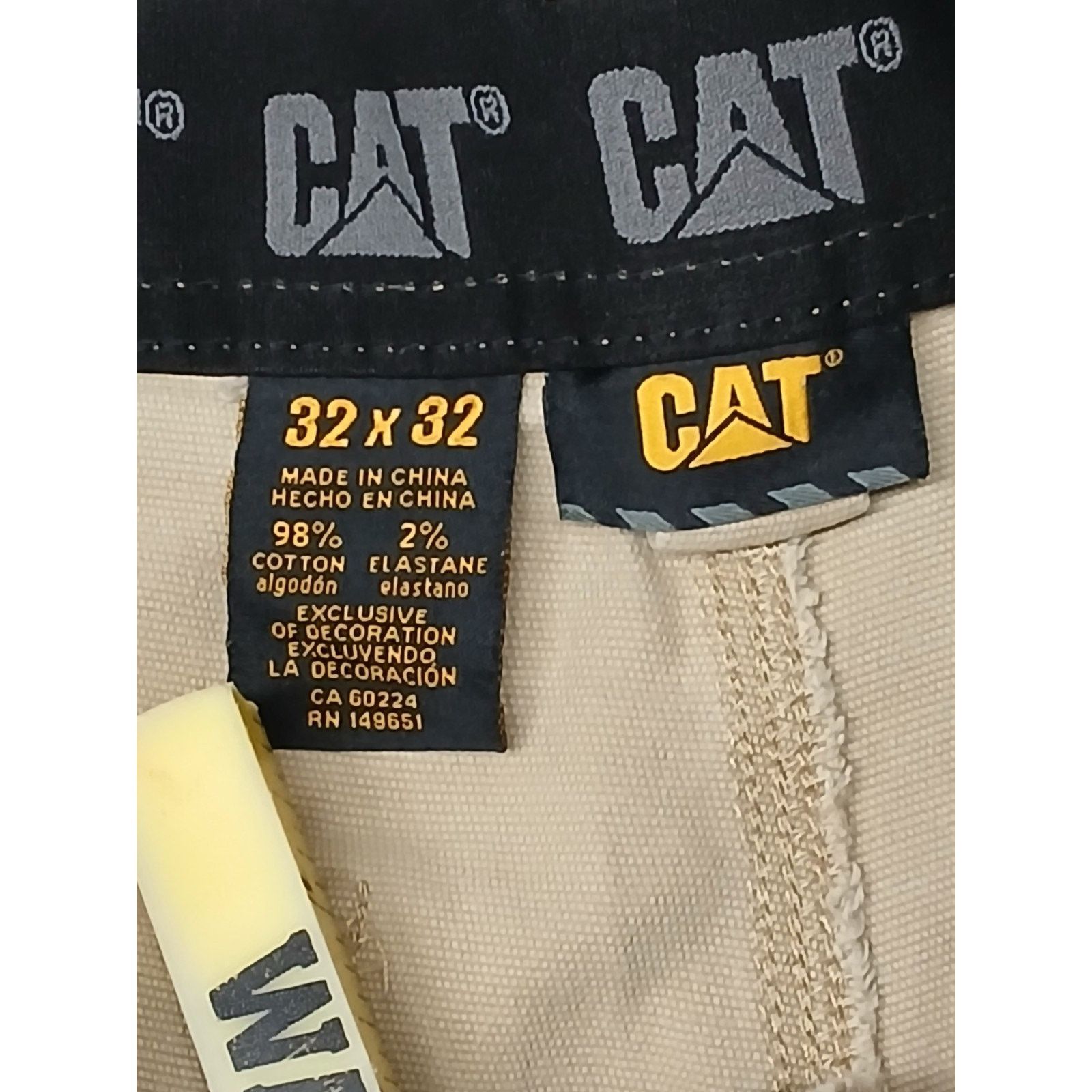Other CAT (32x32) Beige Cotton Relaxed Cargo Carpenter Jeans Size US 32 / EU 48 - 8 Thumbnail