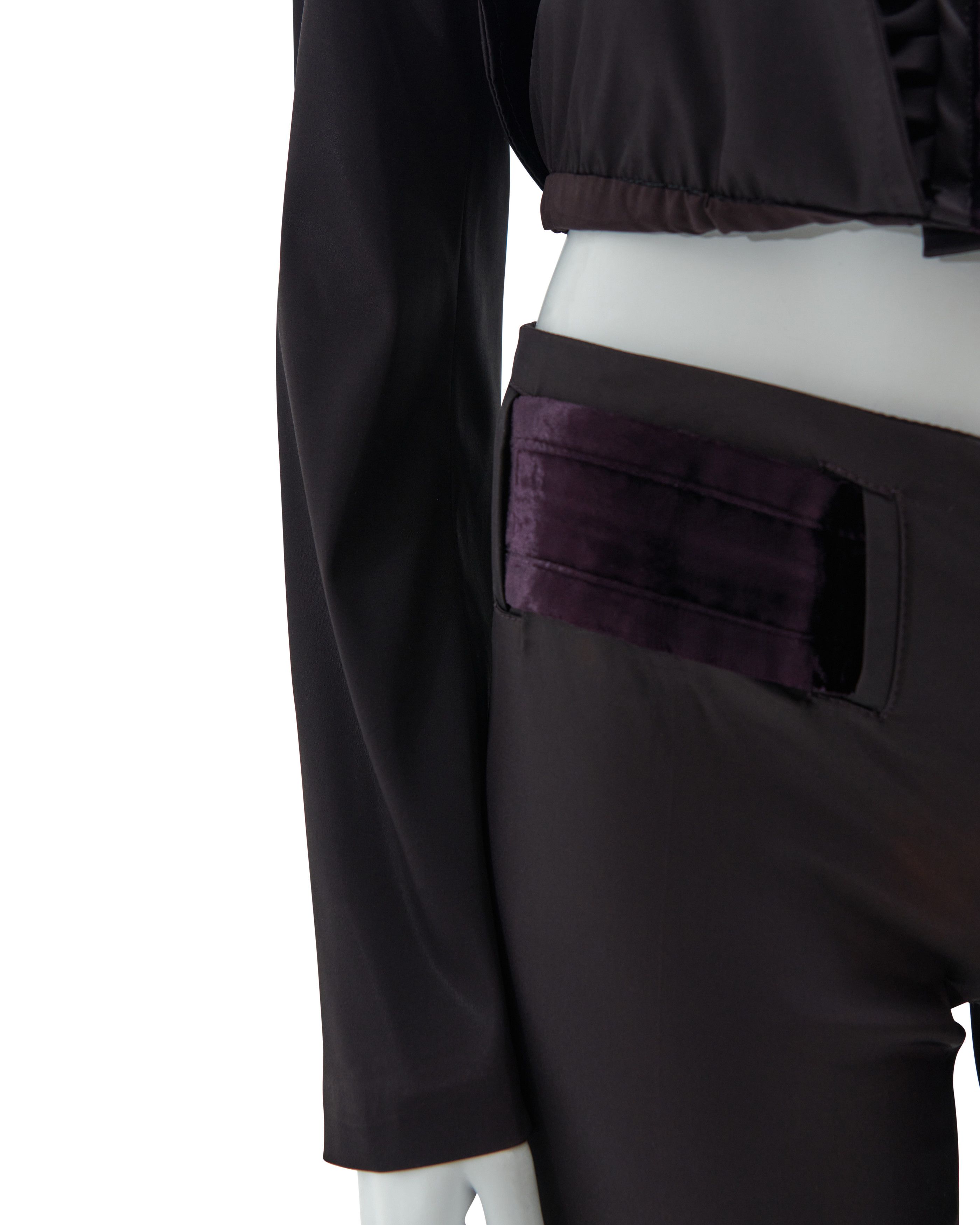 Gucci by Tom Ford F/W 2004 aubergine silk taffeta three pieces set Size S / US 4 / IT 40 - 14 Thumbnail