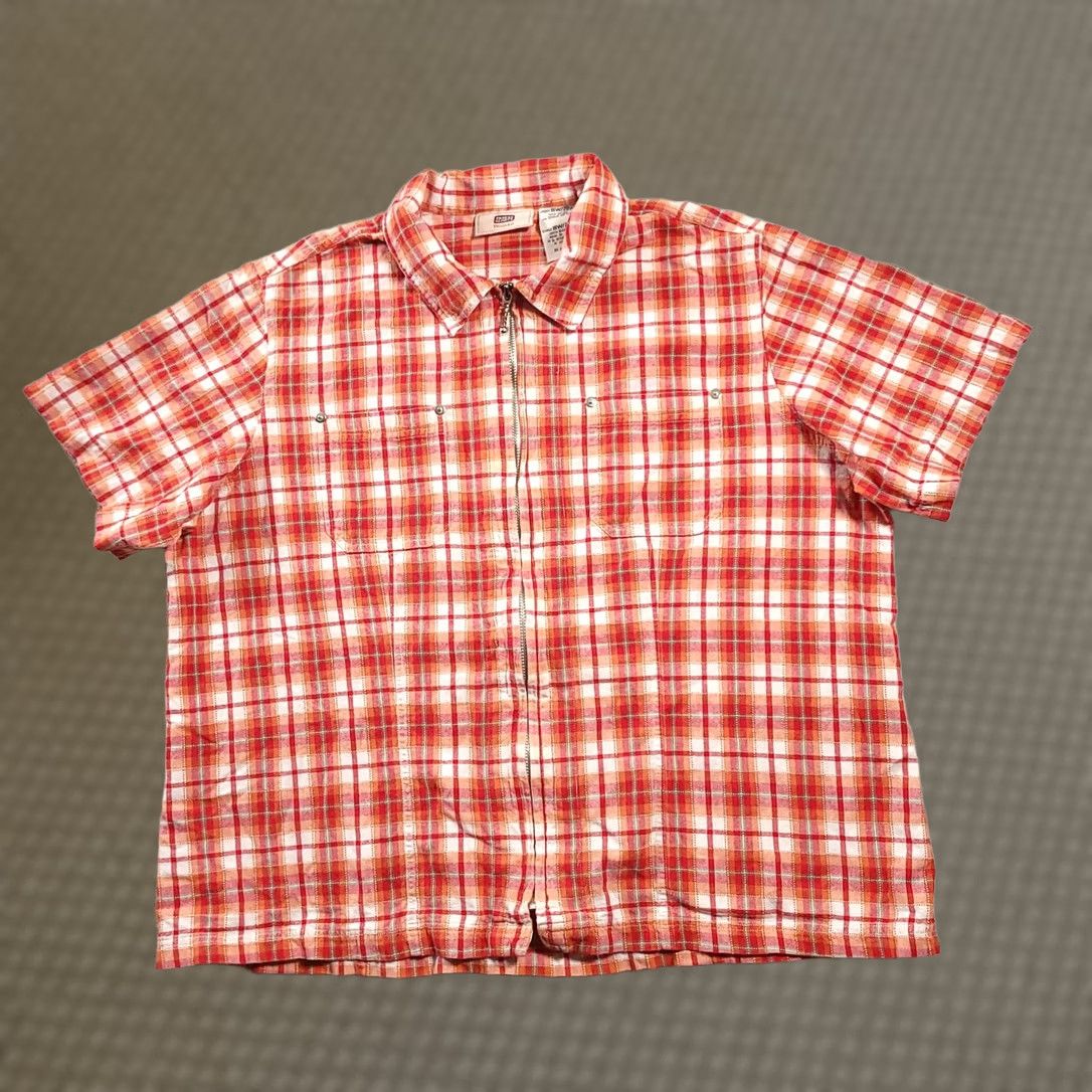 Faded Glory VINTAGE Faded Glory Shirt Womens 18W/20W Plaid Full Zip Collared Red Orange Plaid Shirt Womens XS? Size XXL / US 16-18 / IT 52-54 - 1 Thumbnail