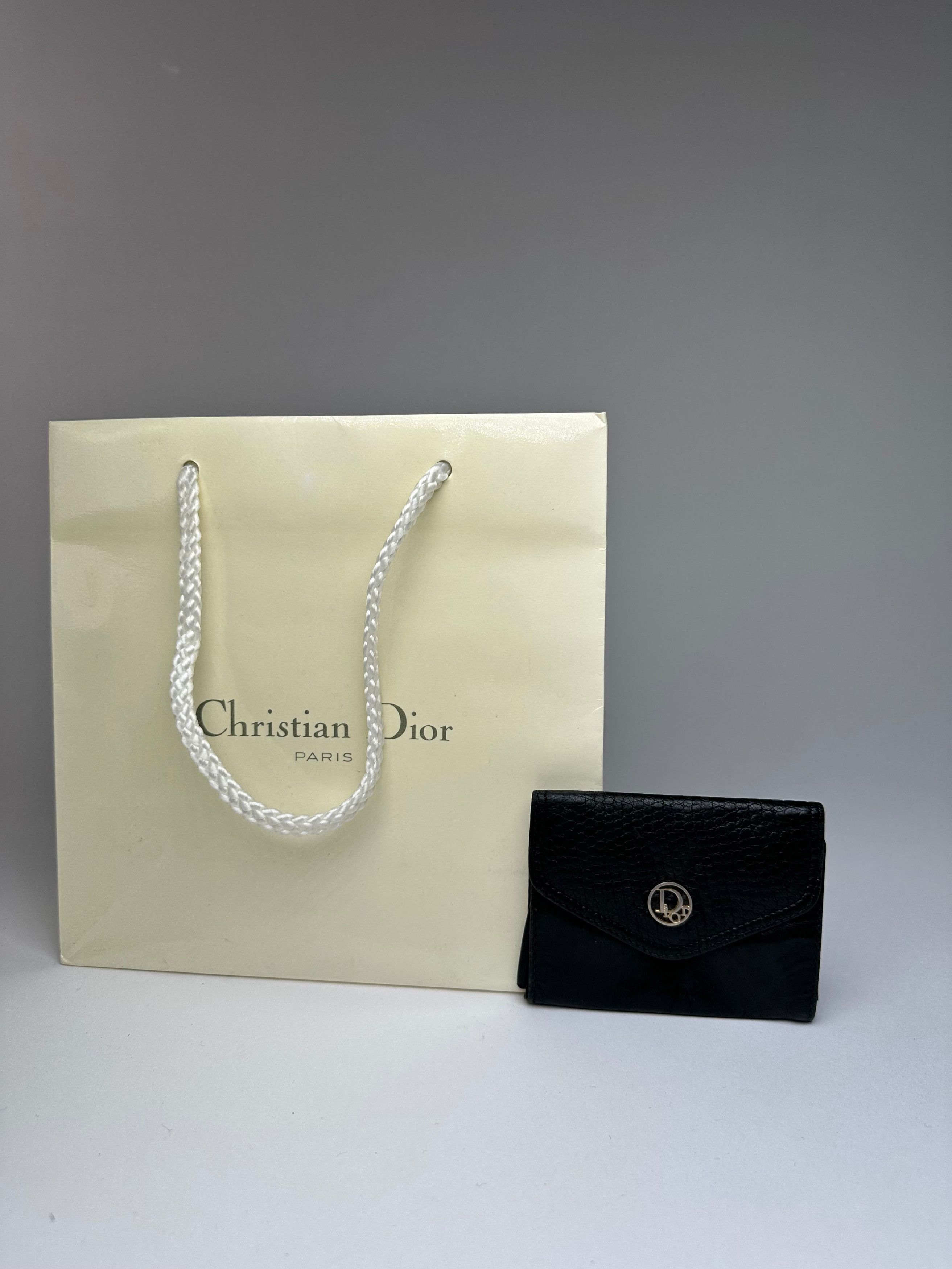 Dior Vintage Snake Emblossed Leather Card Holder Black Size ONE SIZE - 1 Thumbnail
