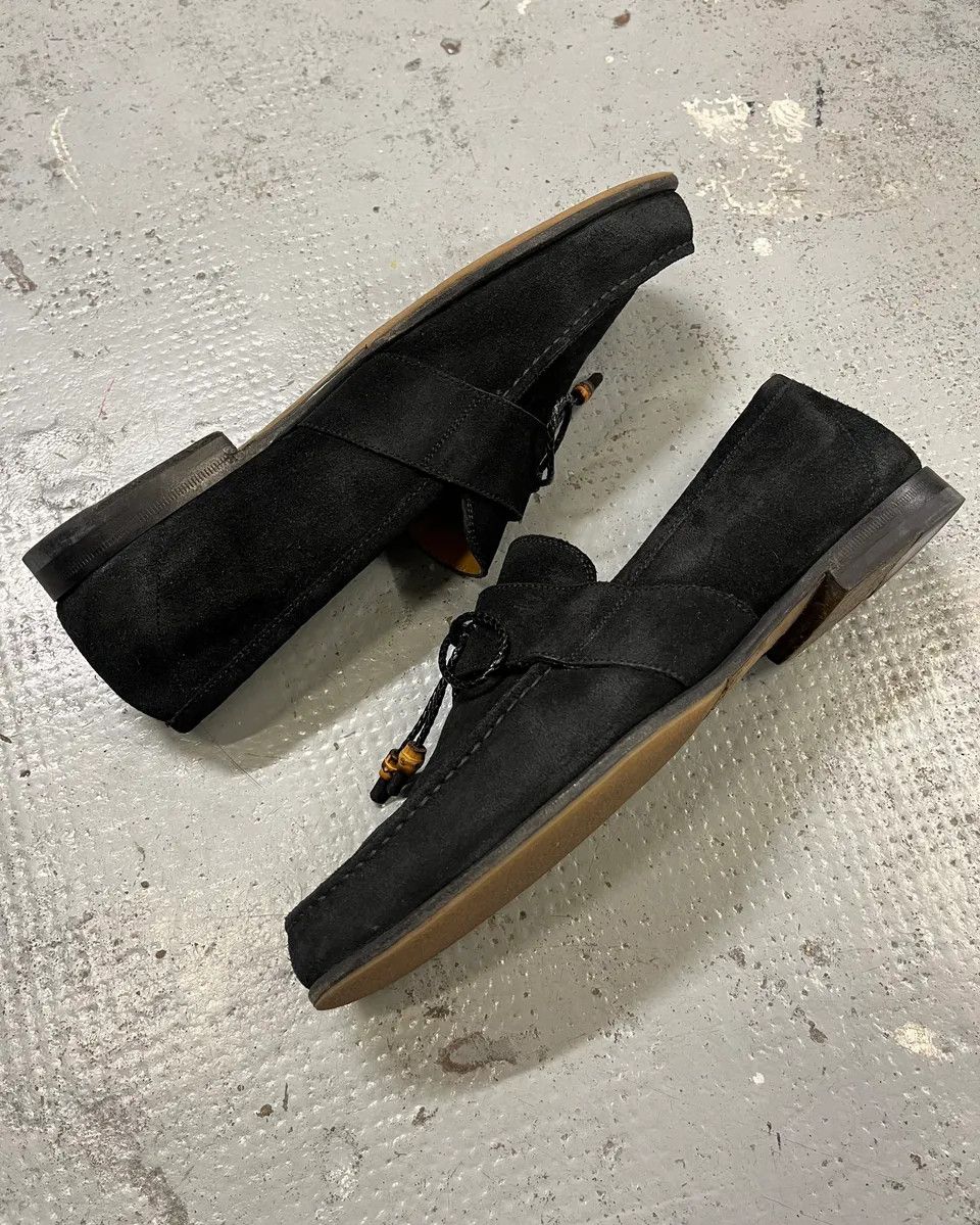 Gucci Gucci Black Suede Bow Detail Loafer Shoes Size US 8 / EU 41 - 5 Thumbnail