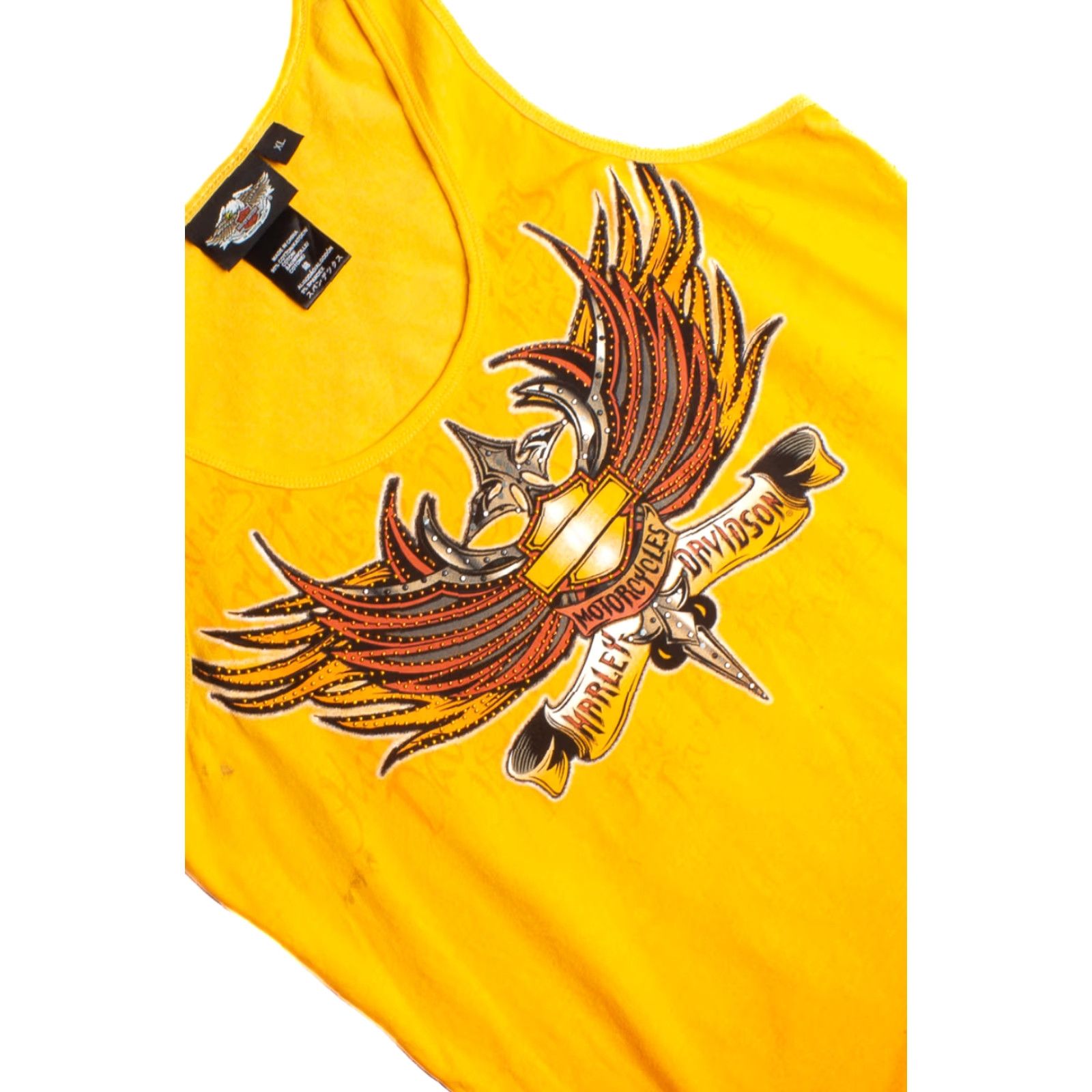 X-LARGE VINTAGE Harley Davidson Tee Tank Top Womens X-Large Orange Biker Graphic 2010s T-Shirt Size XL / US 12-14 / IT 48-50 - 2 Thumbnail