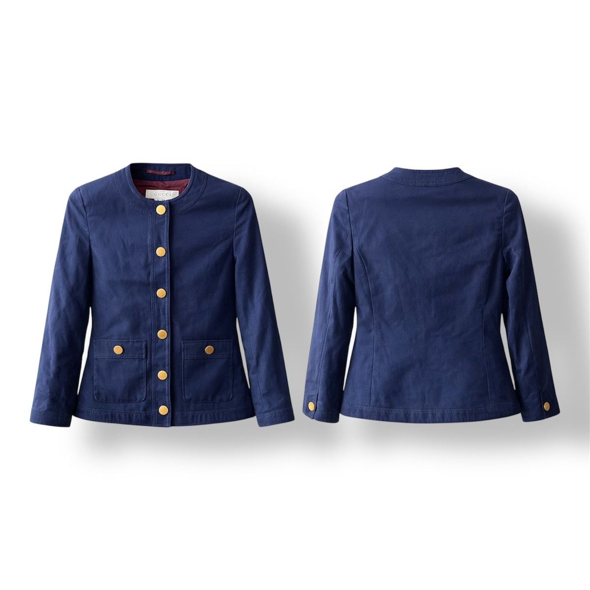 Gucci GUCCI UNIFORM WOMEN GOLD METAL BUTTON NAVY BLAZER JACKET M Size M / US 6-8 / IT 42-44 - 2 Thumbnail