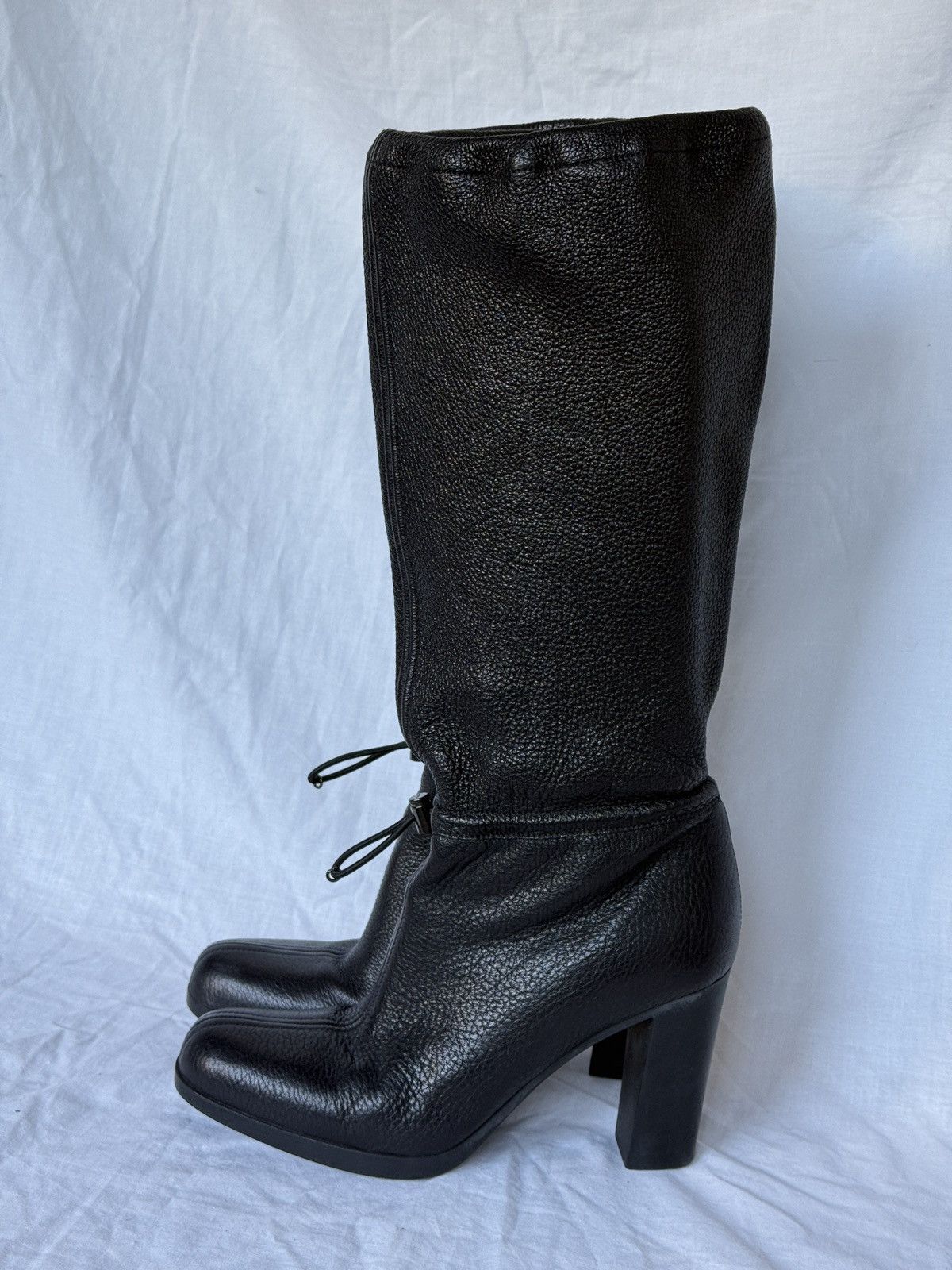 Prada Prada Black Leather Biker Boots Size US 6 / IT 36 - 2 Thumbnail