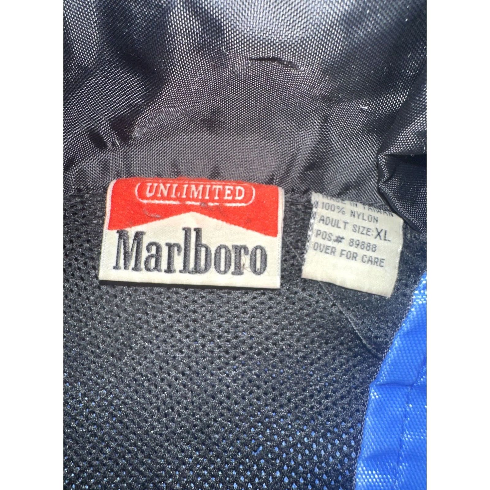 Marlboro VINTAGE Marlboro Windbreaker Jacket Full Zip XL Blue 90s Sprng Mens Size US XL / EU 56 / 4 - 2 Thumbnail
