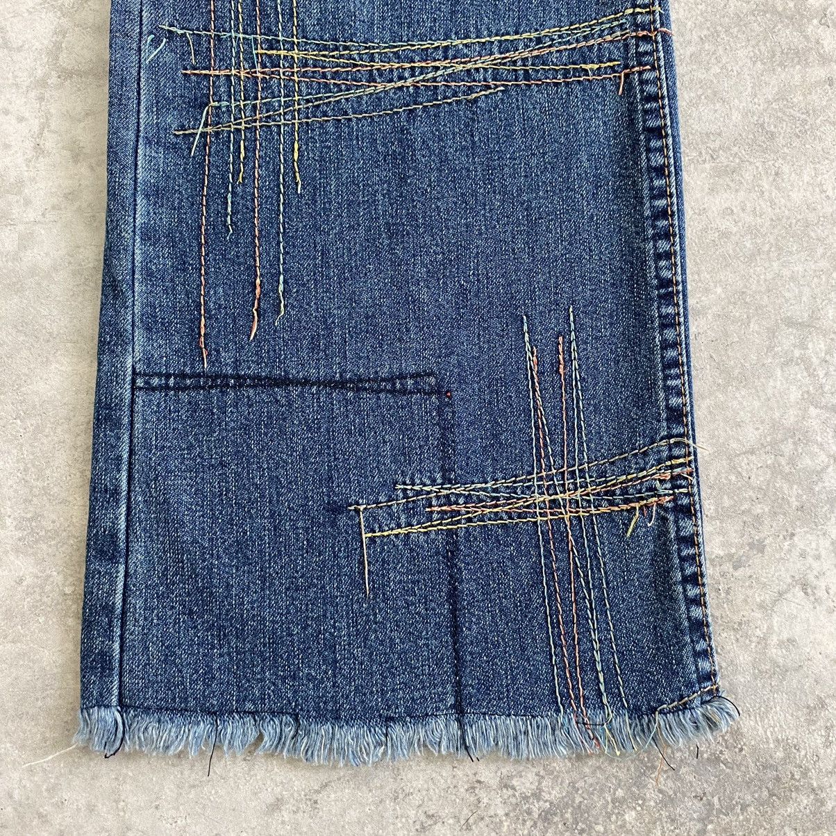 Hysteric Glamour × Vintage VTG 90’s HG Artisanal Zigzag Flared Denim Jeans Size US 27 - 7 Thumbnail