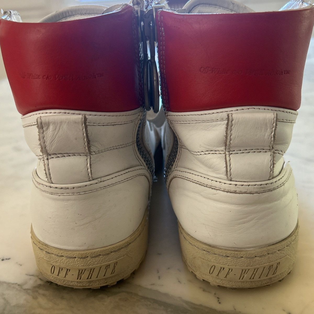 Off-White Off White High Top 70’s Leather, Suede Red Arrow Size US 11 / EU 44 - 7 Thumbnail