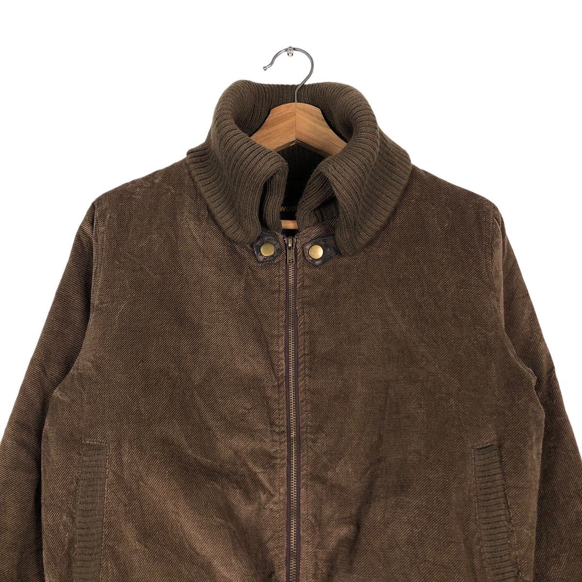 Woolrich Woolen Mills 🔥Vintage Cropped Biker Jacket Woolrich Corduroy Zipper Size US M / EU 48-50 / 2 - 3 Thumbnail