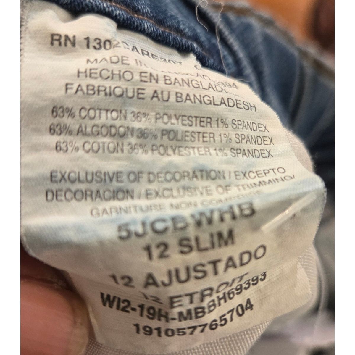 Wrangler Wrangler Acid Wash Blue Denim Slim Jeans - Kids Size 12 Size 34" / US 12 / IT 48 - 4 Thumbnail