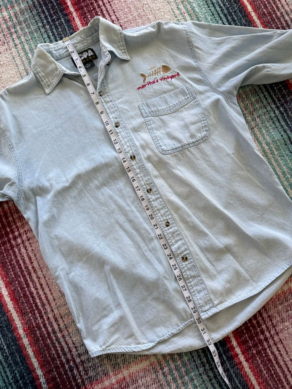 Vintage Light Blue Martha's Vineyard Chambray Shirt M Size US M / EU 48-50 / 2 - 7 Thumbnail