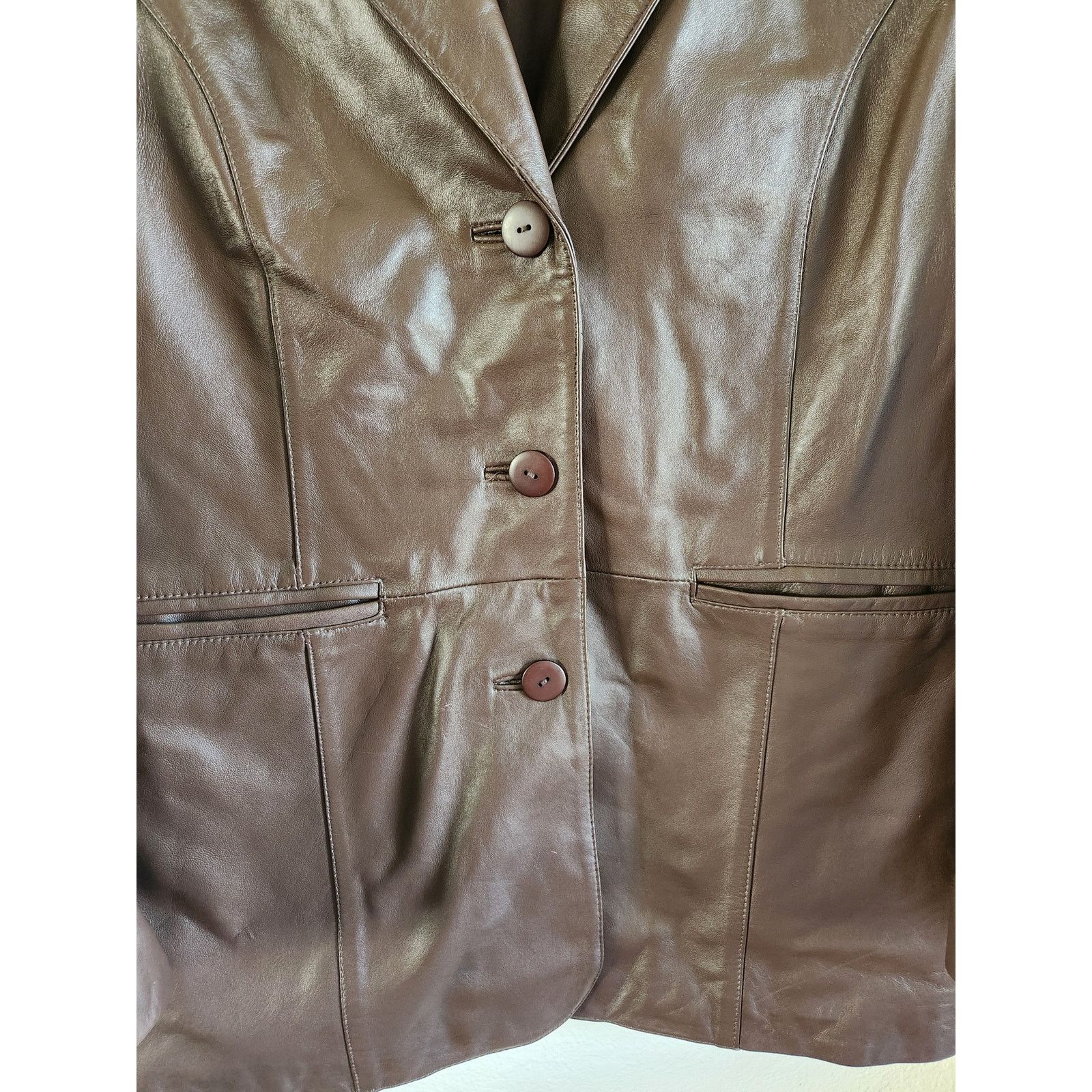 Other Pamela McCoy Collections Women's Genuine Leather Jacket-M Size M / US 6-8 / IT 42-44 - 9 Thumbnail