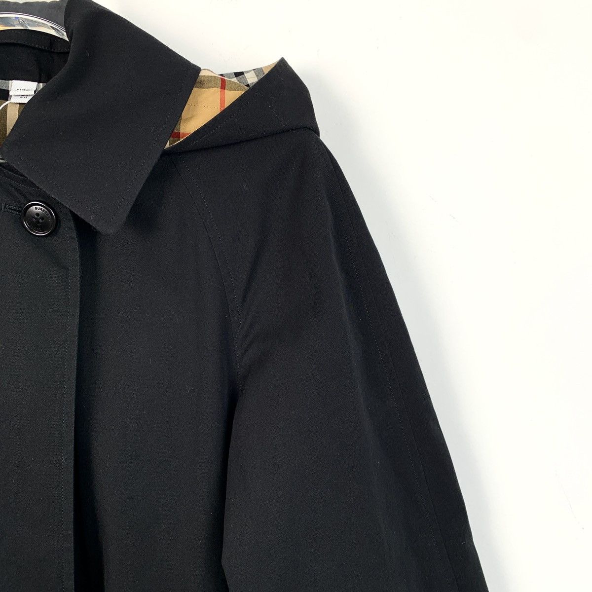 Burberry Burberry bbr black cotton lapel hooded trench coat Size XS / US 0-2 / IT 36-38 - 3 Thumbnail