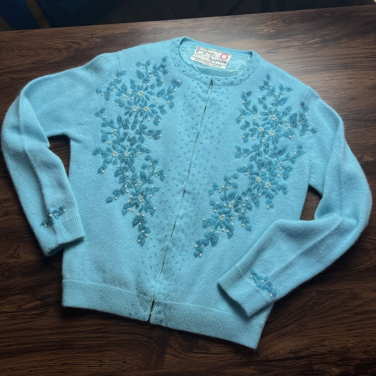 Aran Isles Knitwear × Homespun Knitwear Lampwool Angora Vintage 90s Cadigan Size S / US 4 / IT 40 - 2 Thumbnail
