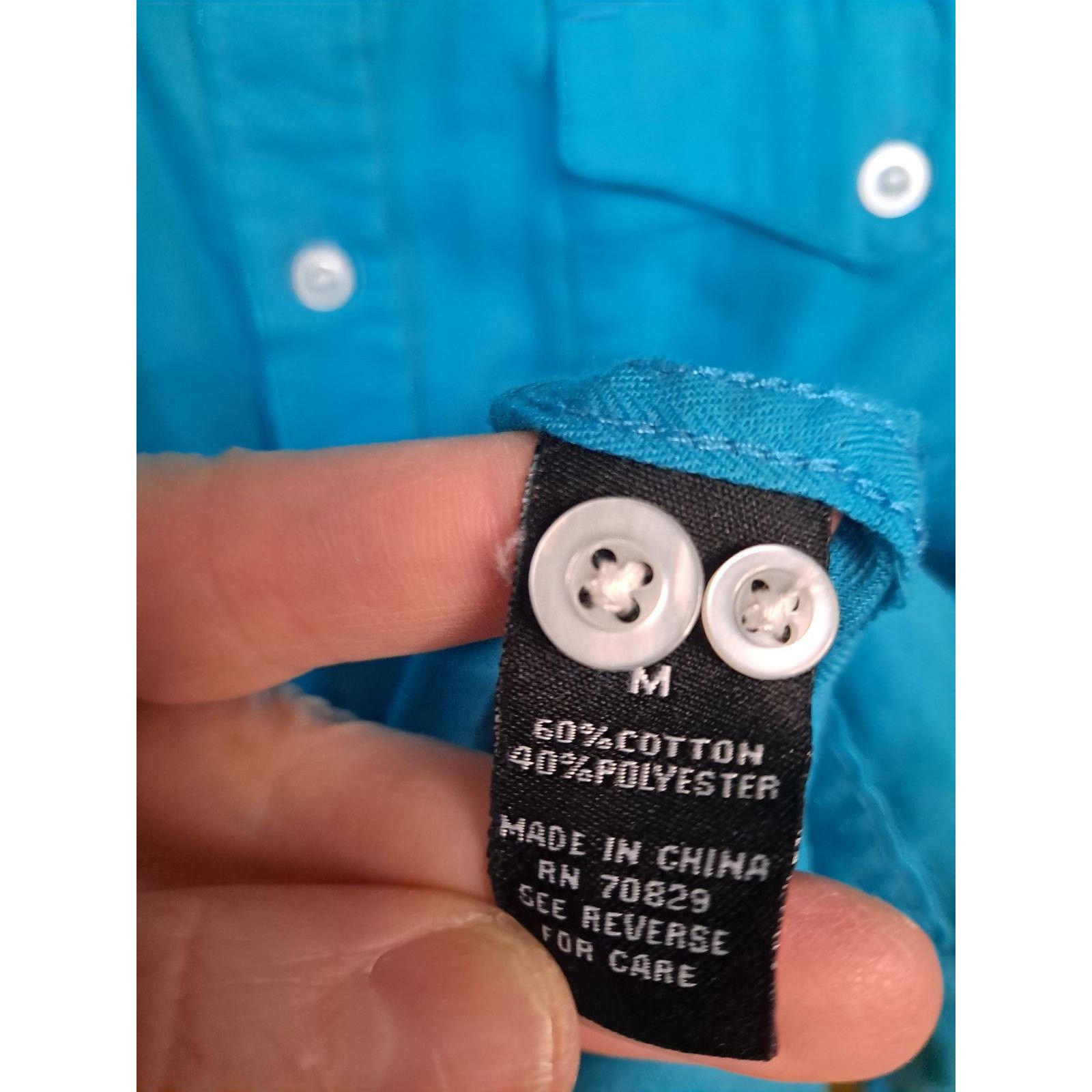 Carbon Carbon Classic Fit Blue Button Up Shirt Size Medium Size US M / EU 48-50 / 2 - 6 Thumbnail