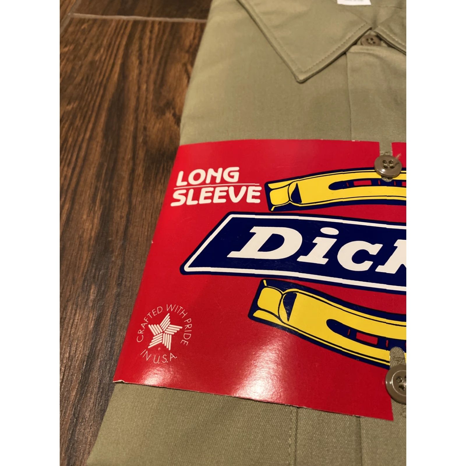 Dickies VINTAGE Dickies Shirt Men 17-17 1/2 Khaki Long Sleeve Button-Up USA 90s Mens Size US XL / EU 56 / 4 - 2 Thumbnail