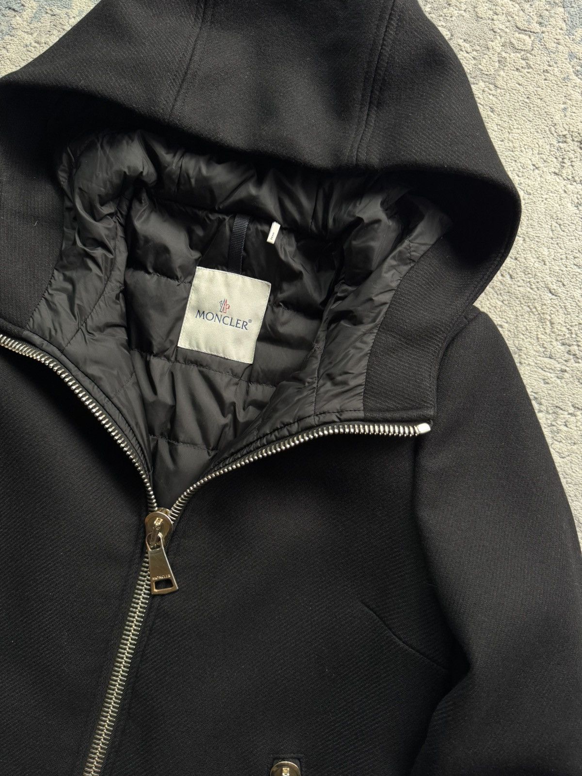 Moncler Moncler Arbu Wool Down Hooded Coat Size 1 Size XS / US 0-2 / IT 36-38 - 5 Thumbnail