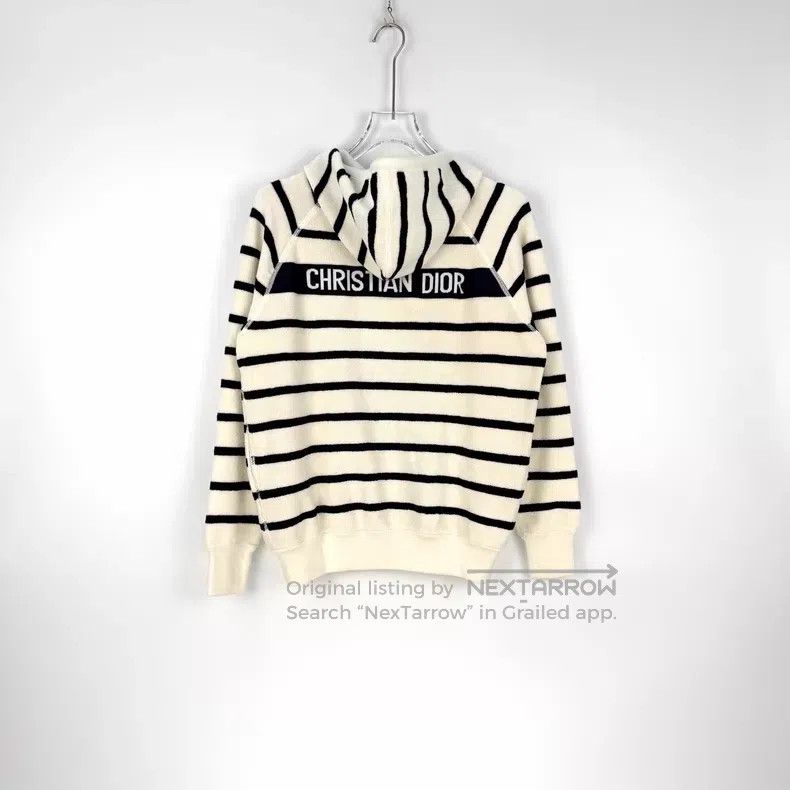 Dior Dior Dark blue and white striped zipper knitted hooded jac Size XS / US 0-2 / IT 36-38 - 4 Thumbnail