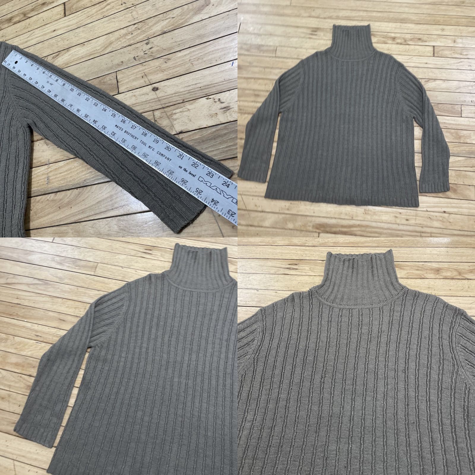 Vintage VINTAGE Tribeca 90s/y2k Brown Wool Turtleneck Sweater XXL Ribbed Knit Pullover Mulher? Size XXL / US 16-18 / IT 52-54 - 9 Thumbnail