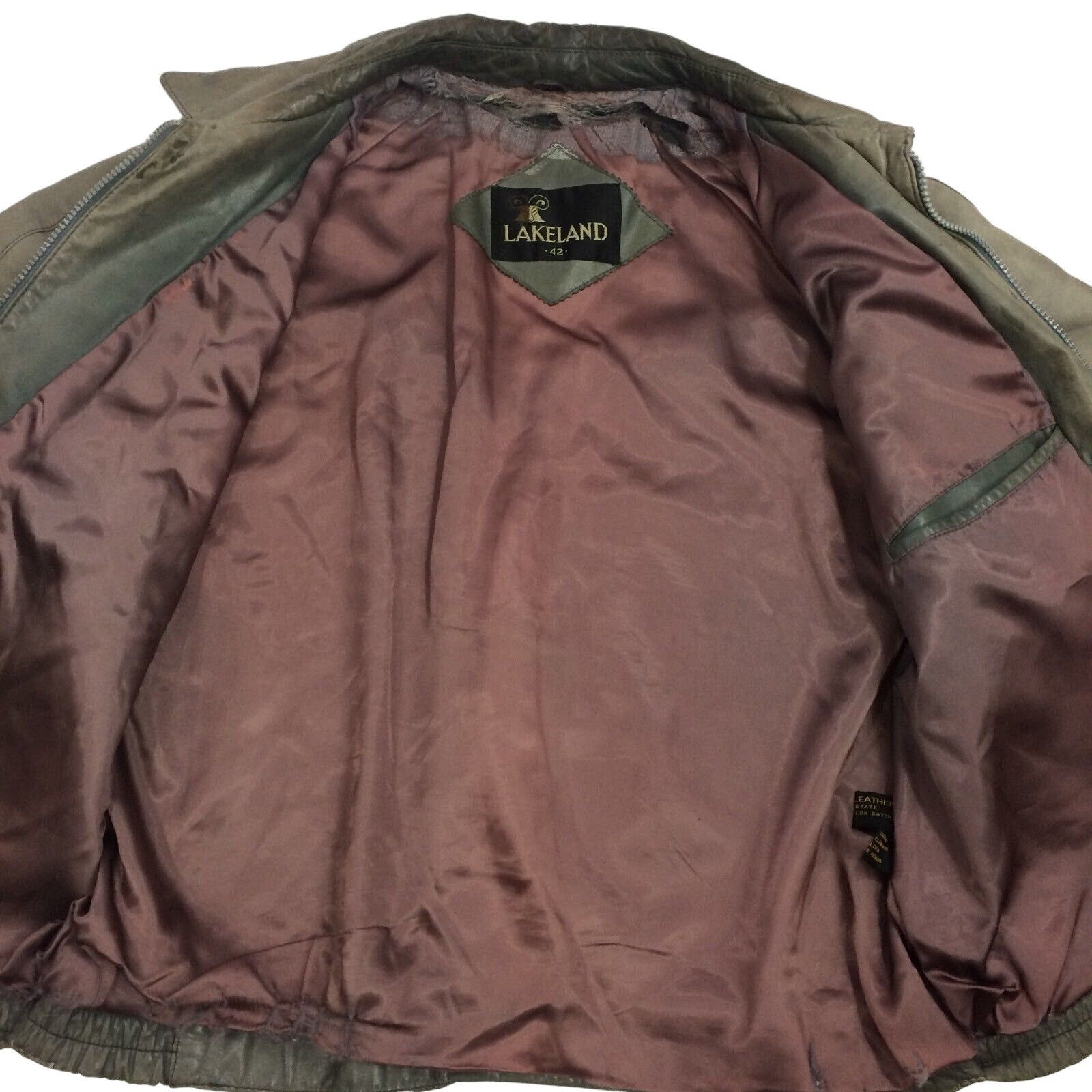 Other Vtg Lakeland Gray DISTRESSED Leather Motorcycle Jacket Size US L / EU 52-54 / 3 - 3 Thumbnail