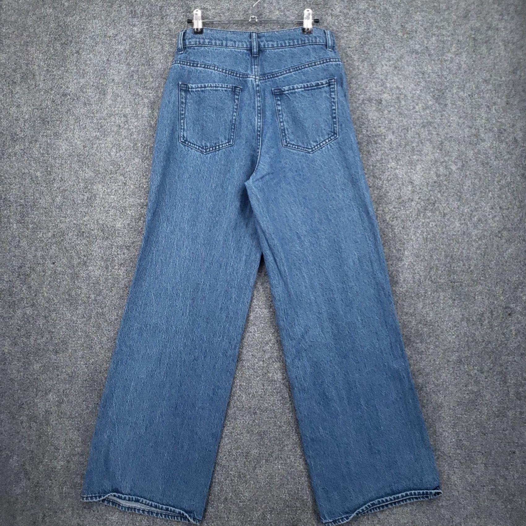 Pacsun PacSun Jeans Women 27 Blue Baggy Wide Leg Button Fly Hi Rise Patchwork Denim Size 27" / US 4 / IT 40 - 2 Thumbnail