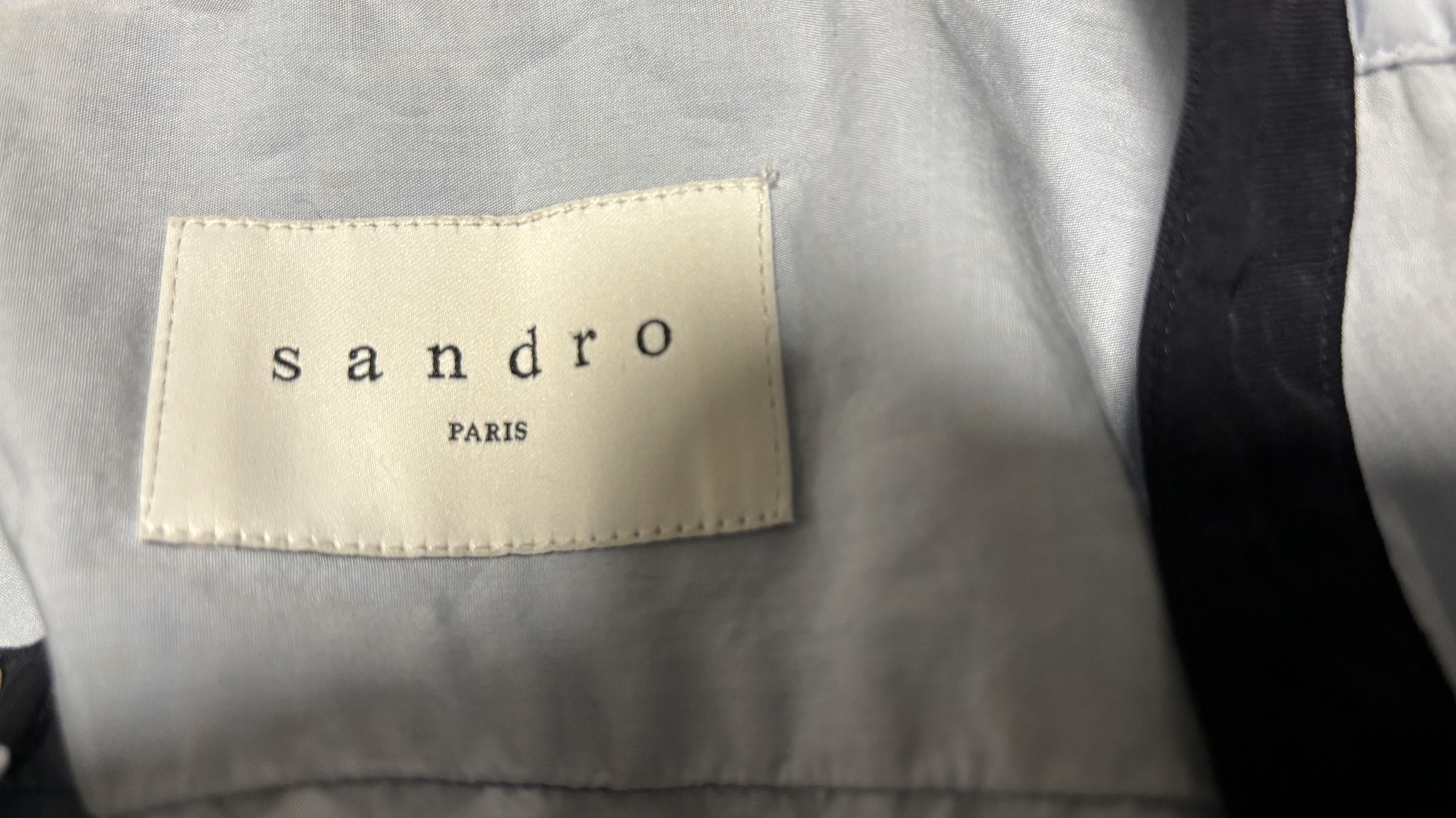 Sandro Blue Contrast Collar Button Up Shirt Size Medium Size US M / EU 48-50 / 2 - 11 Thumbnail