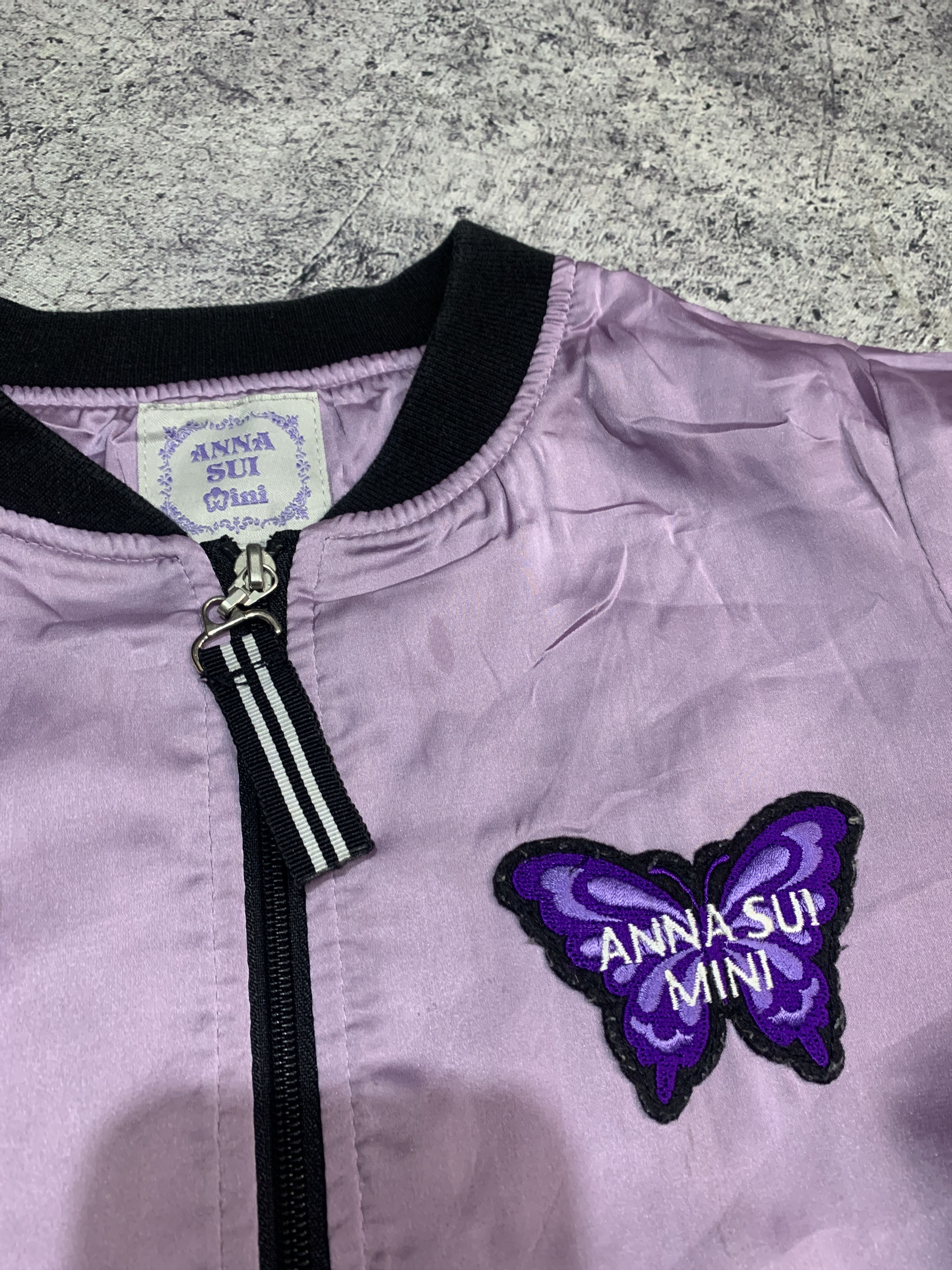 Japanese Brand 2000s Anna Sui Japanese Butterfly Silk Bomber Jacket Size US L / EU 52-54 / 3 - 3 Thumbnail