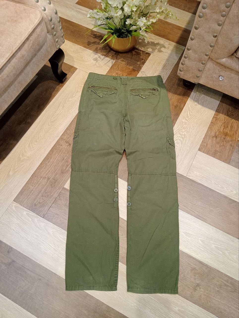 Japanese Brand BALDIA GREEN ARMY MULTIPOCKET CARGO PANTS Size US 32 / EU 48 - 8 Thumbnail