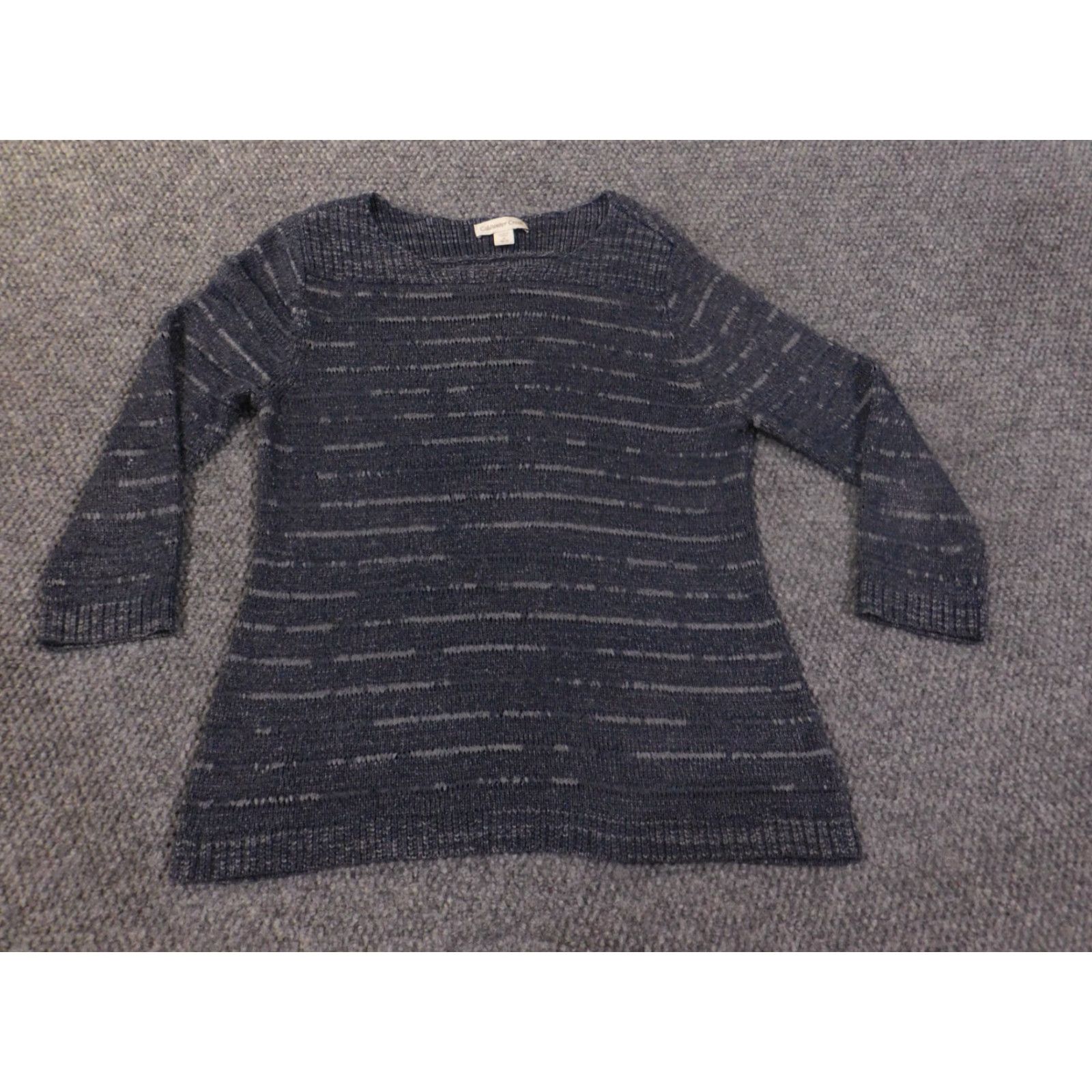 Coldwater Creek Coldwater Creek Sweater Shirt Womens Small Blue Pullover Knit Nylon Crew Neck Long Sleeve Stretch Chunky-Knit XIX? Size S / US 4 / IT 40 - 3 Thumbnail