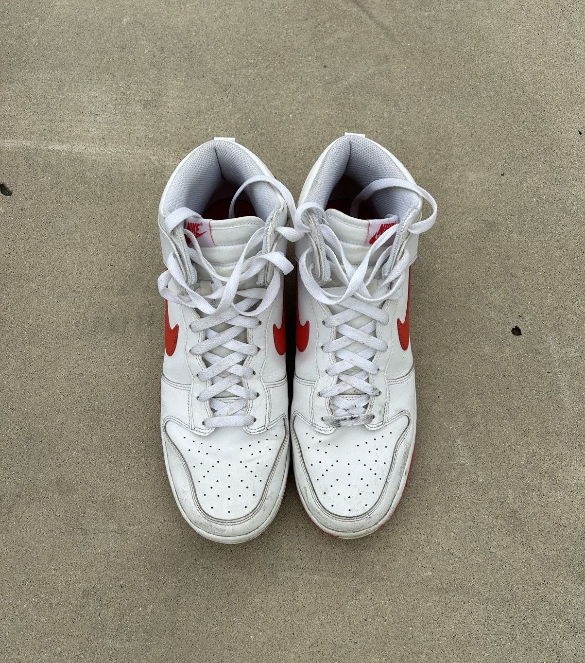 Nike Nike Dunk Hi Retro men’s 12 - white/white/picante red Size US 12 / EU 45 - 3 Thumbnail