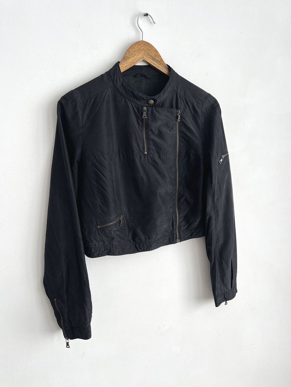 S/S2008 Prada Sport Line Silk Blend Cropped Biker Jacket